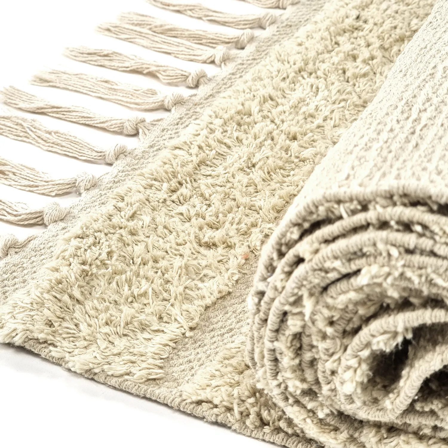 Shaggy rugs - Rani Natural Cotton Shaggy (beige)