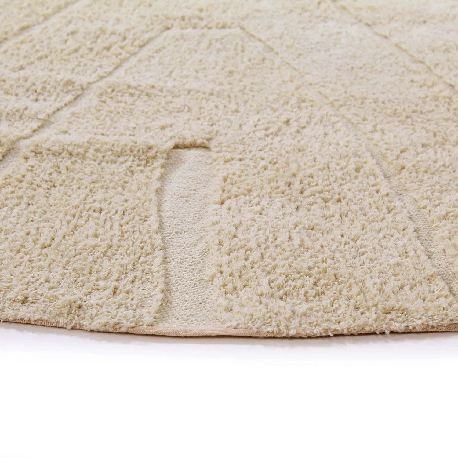 Round rug - Sivia Natural Cotton Shaggy (beige)