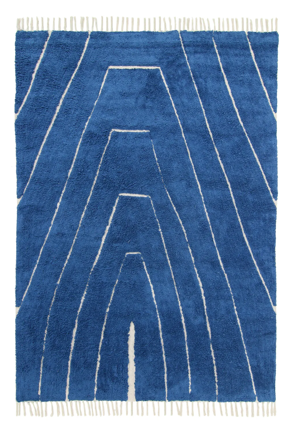 Shaggy rugs - Sivia Natural Cotton Shaggy (blue)