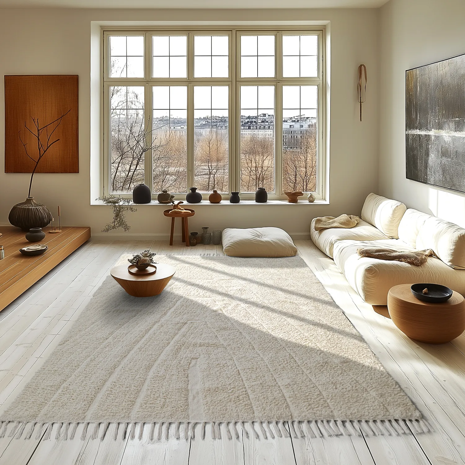 Shaggy rugs - Sivia Natural Cotton Shaggy (off-white)