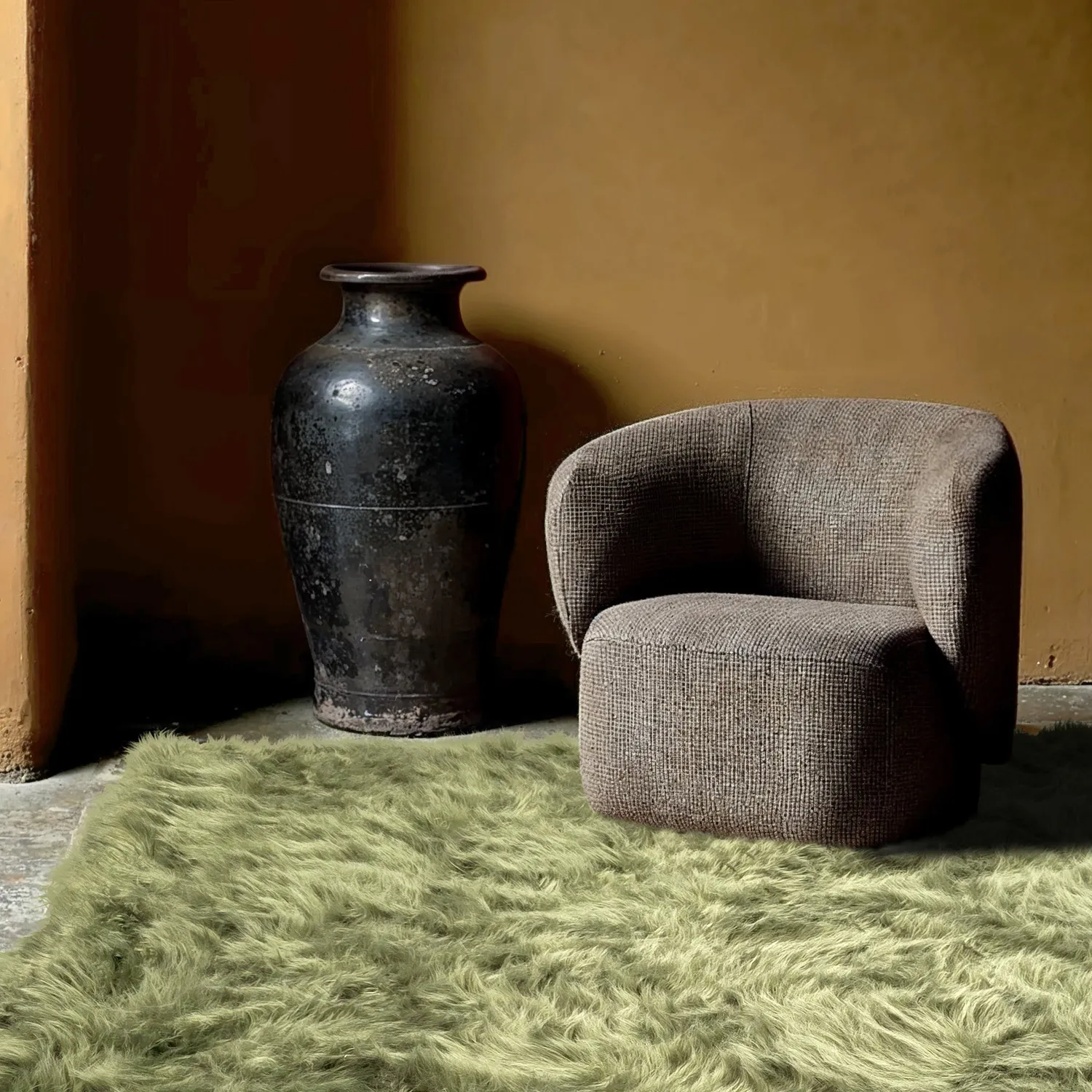 Shaggy rugs - Sohar (green)