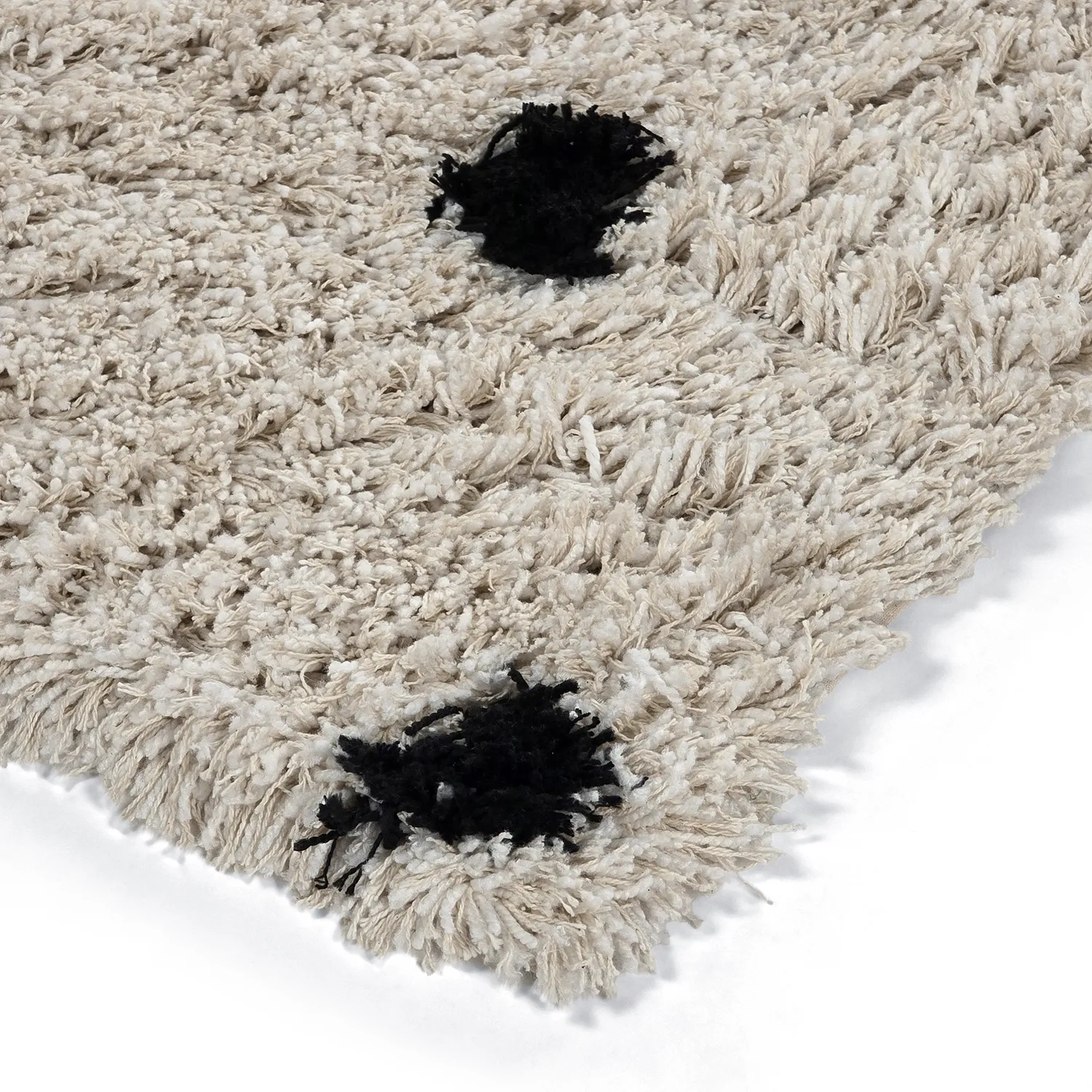 Shaggy rugs - Soria Natural Cotton Shaggy (off-white/black)