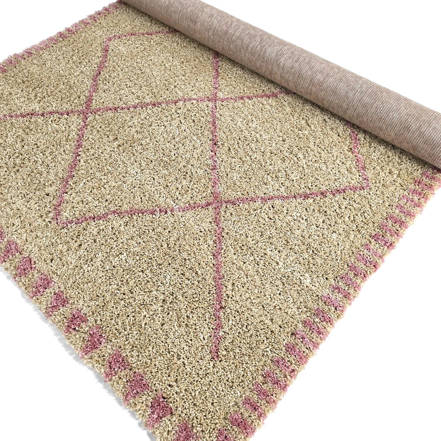 Shaggy rugs - Tiznit (beige/pink)
