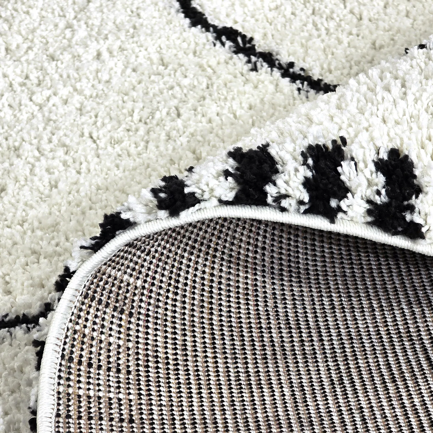 Shaggy rugs - Tiznit (white/black)