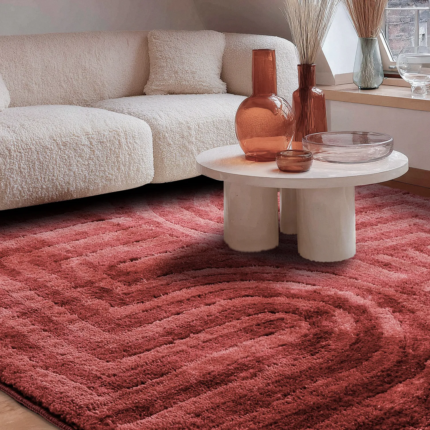 Shaggy rugs - Volos (red/pink)