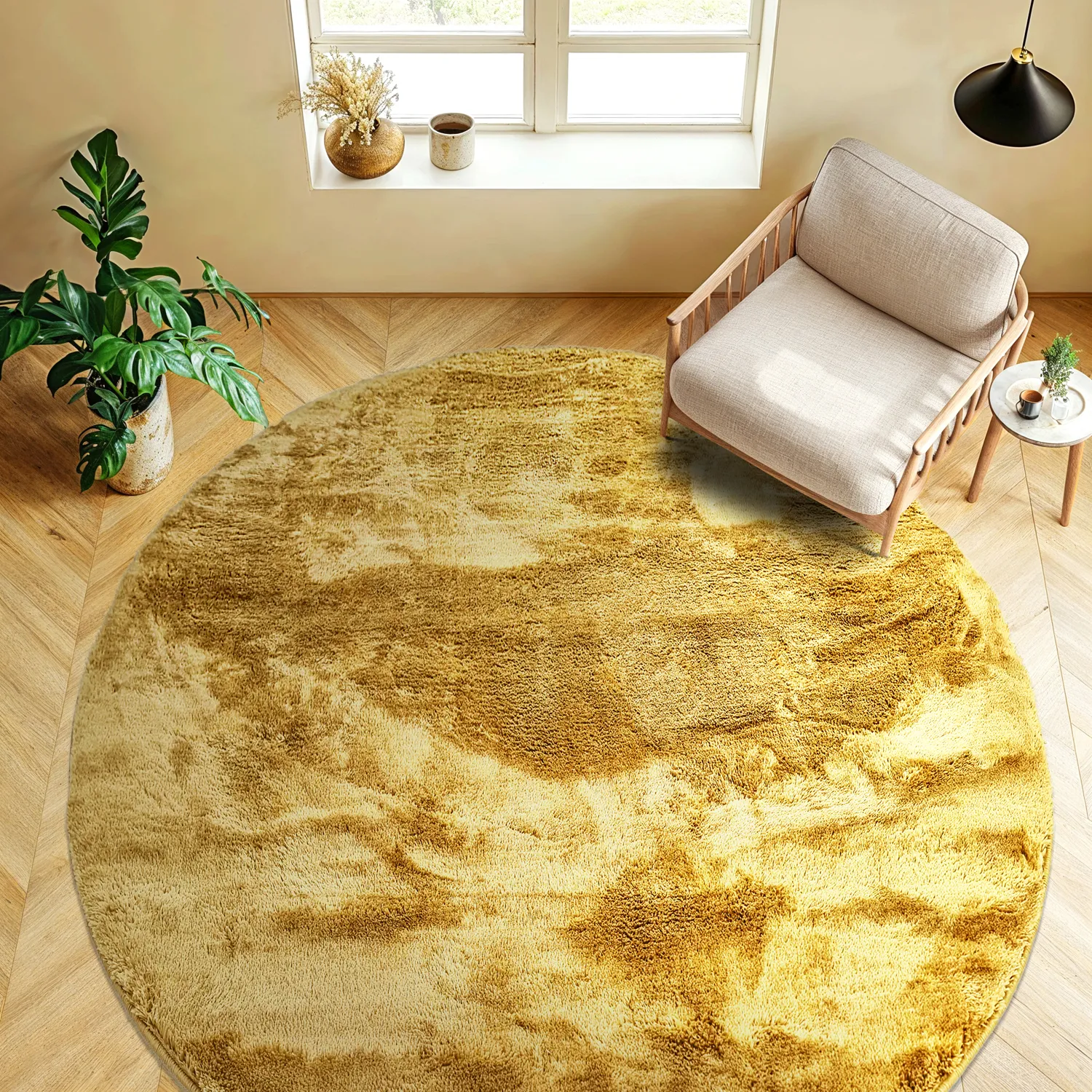 Round rugs - Aranga Super Soft Fur (ochre)