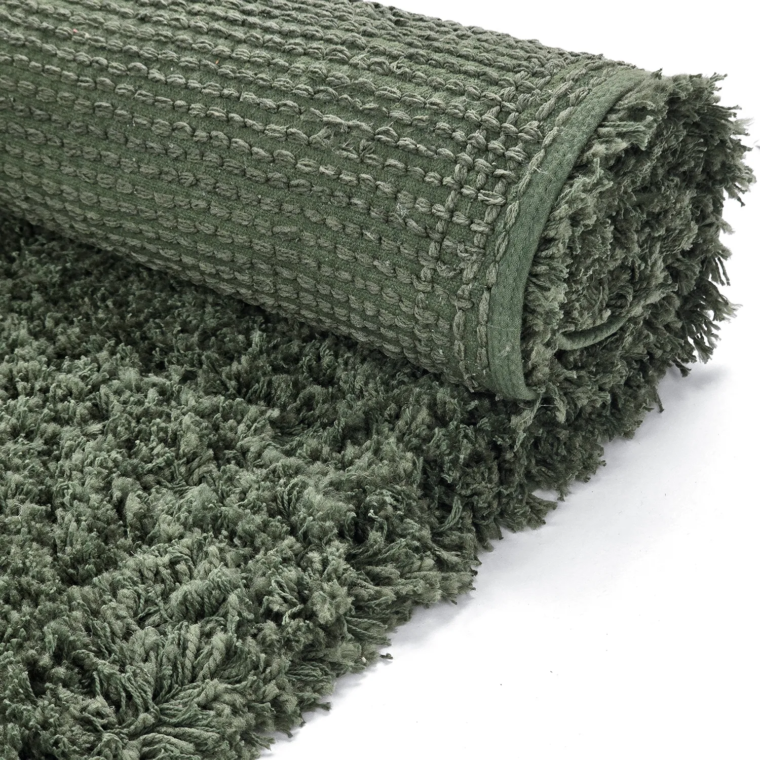 Shaggy rugs - Combarro Solid Cotton Shaggy (green)