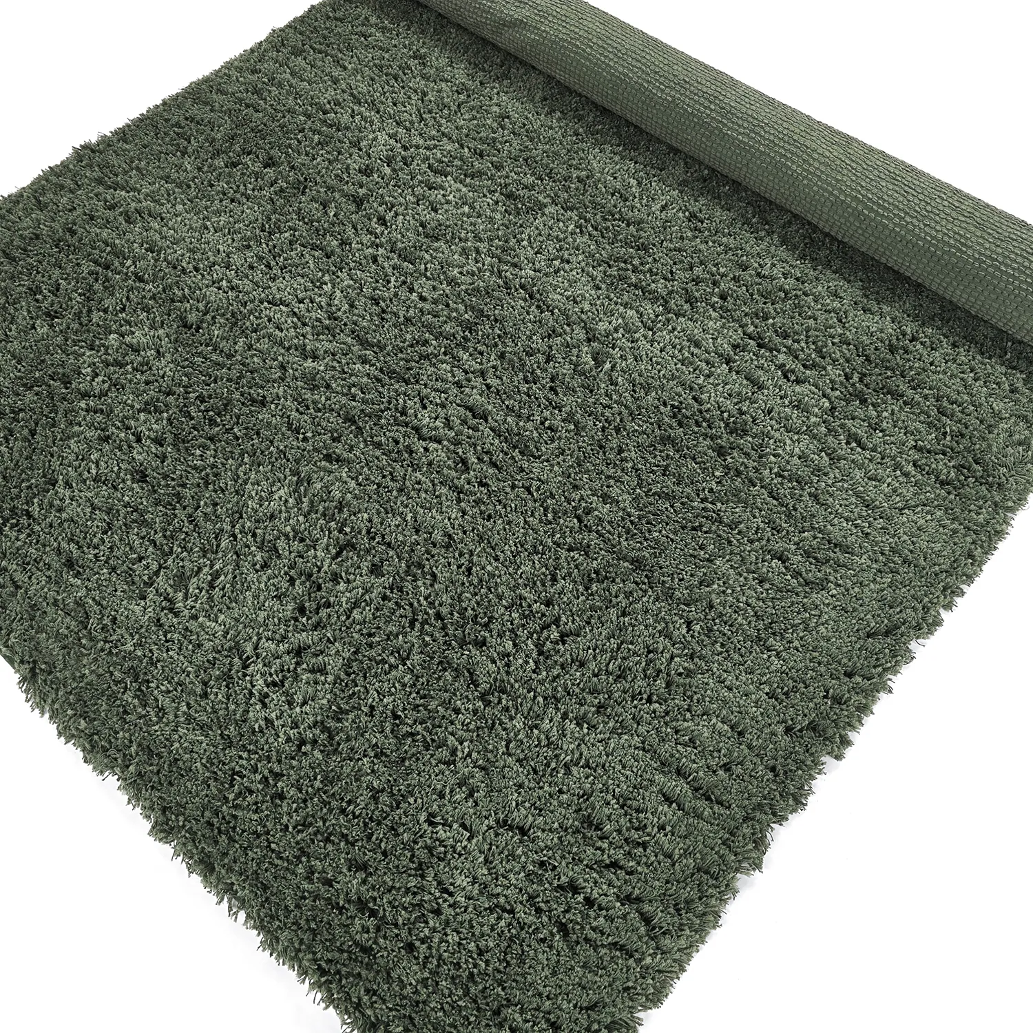 Shaggy rugs - Combarro Solid Cotton Shaggy (green)