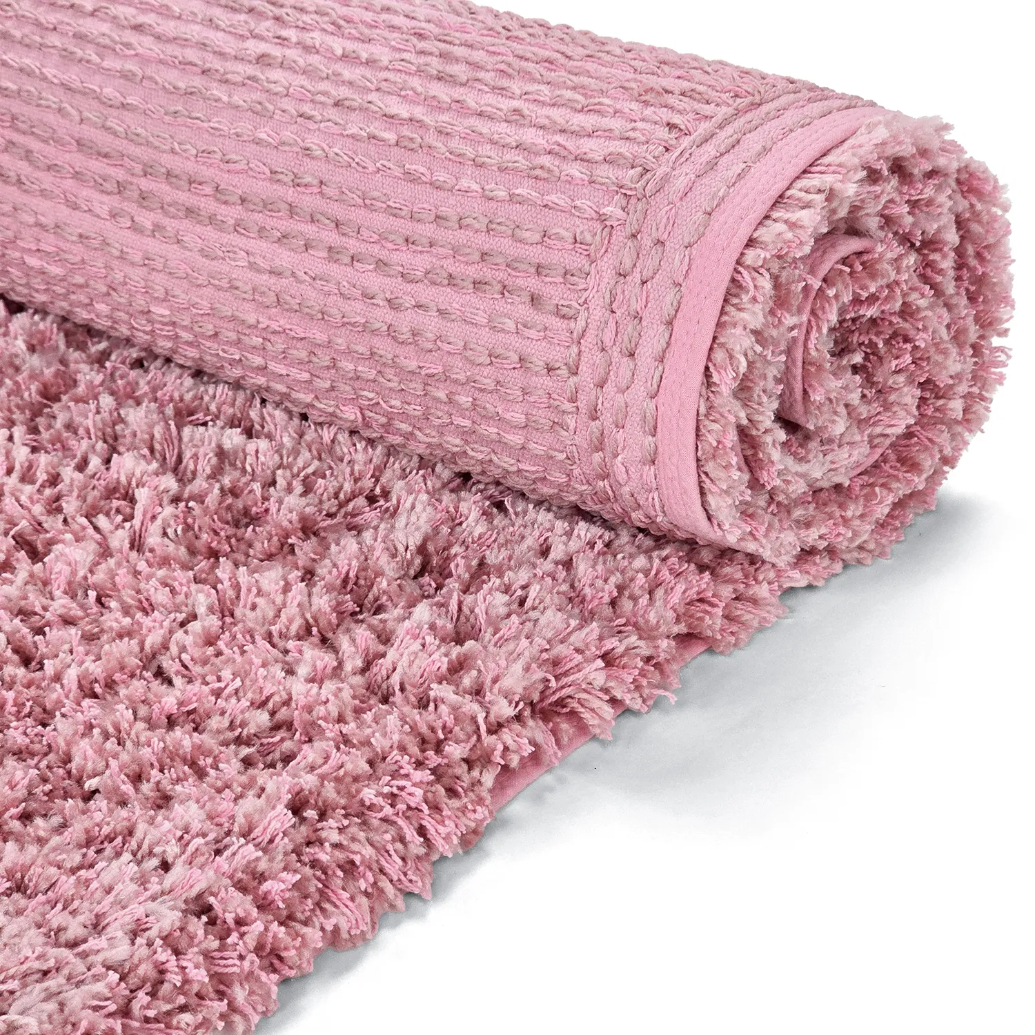 Shaggy rugs - Combarro Solid Cotton Shaggy (light pink)
