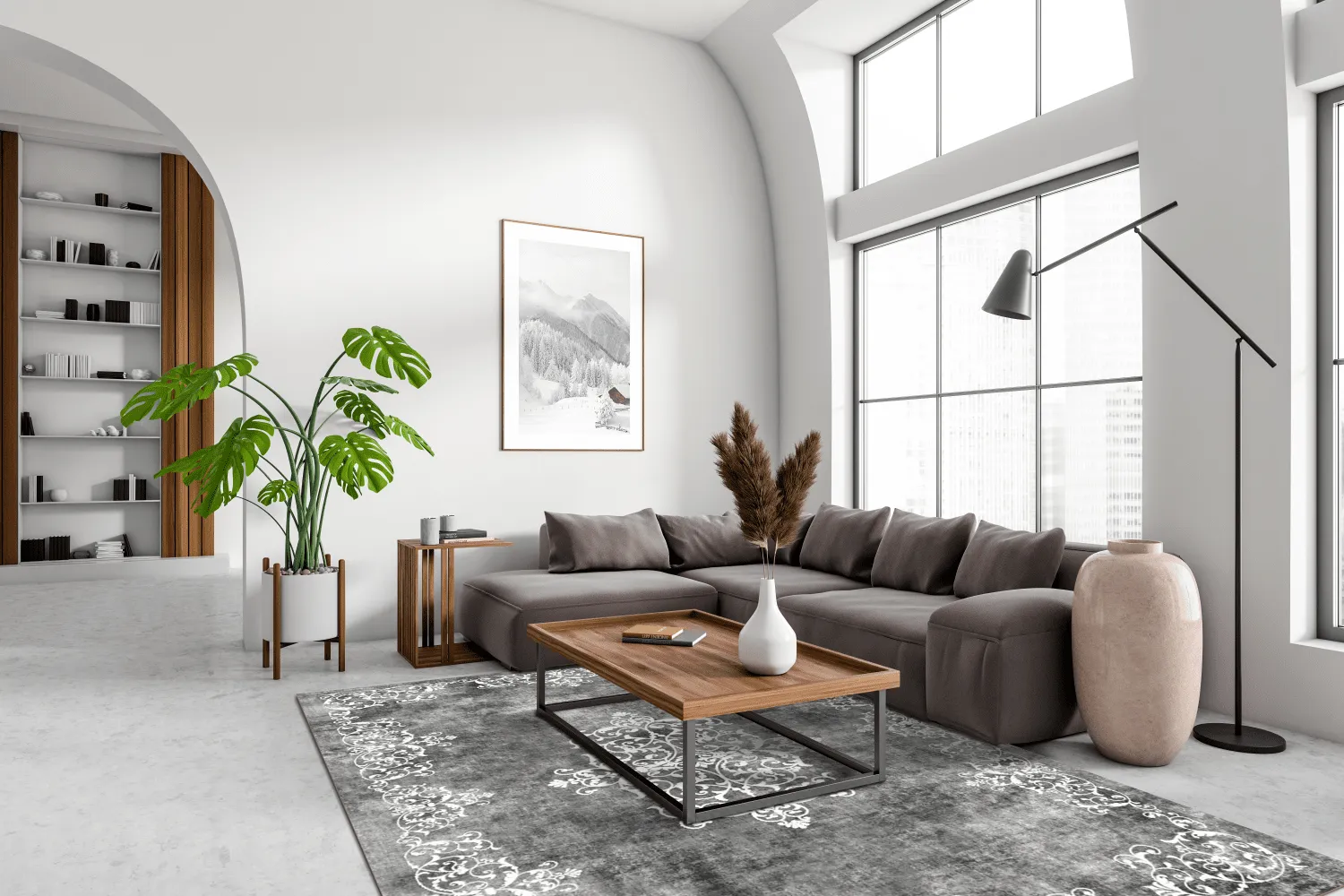 Wilton rug - Santi (dark grey/white)