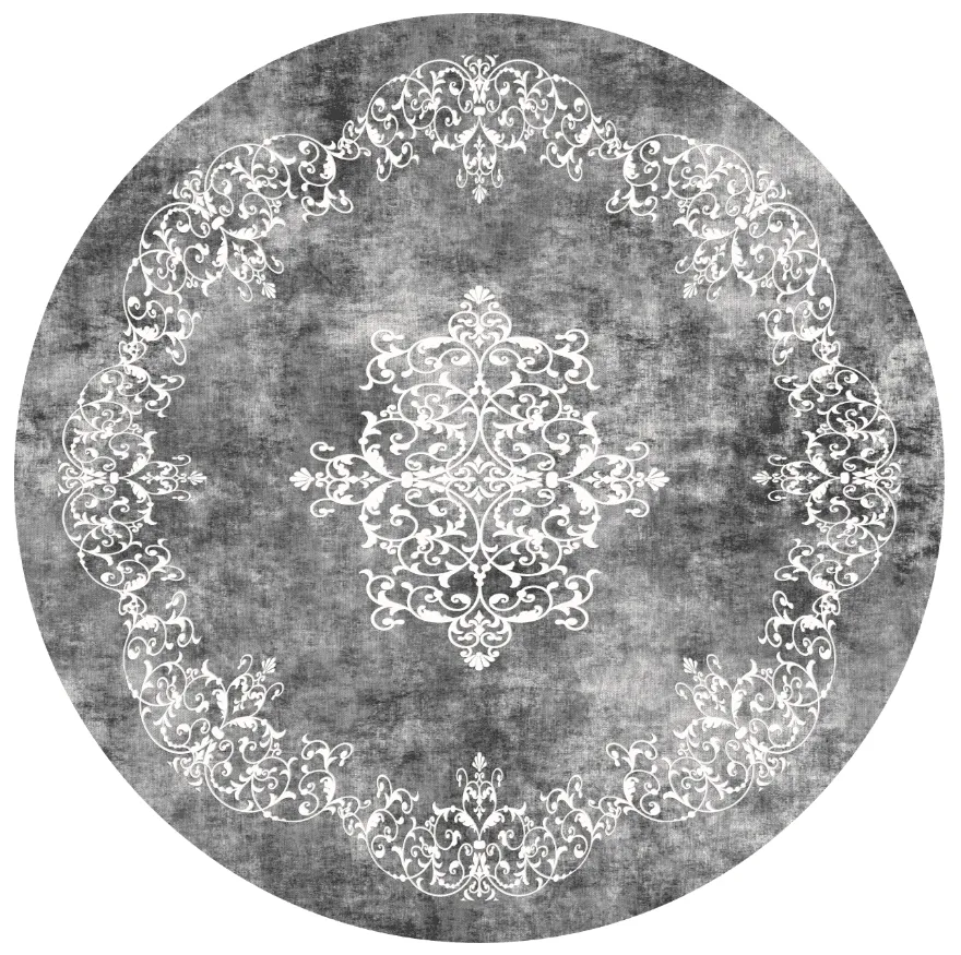 Round rug - Santi (dark grey/white)