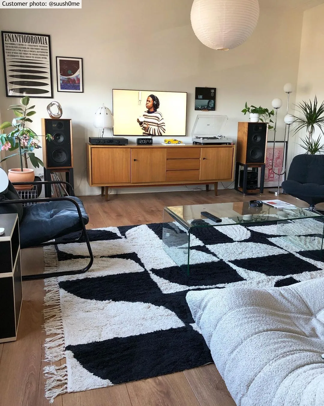 Shaggy rugs - Siberia Natural Cotton Shaggy (offwhite/black)
