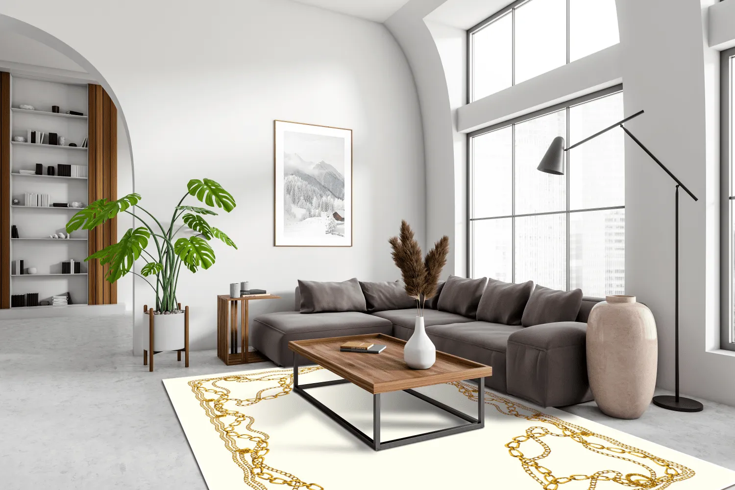 Wilton rug - Silea (white/gold)