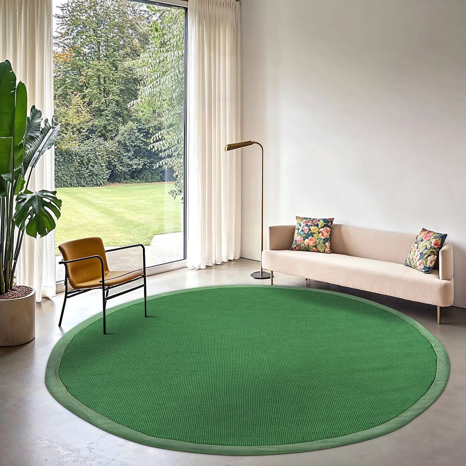 Round rug (sisal) - Agave (green)