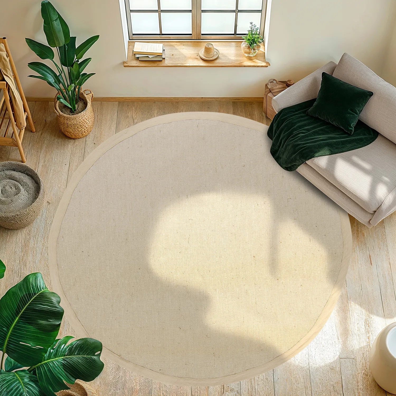 Round rug (sisal) - Agave (taupe)