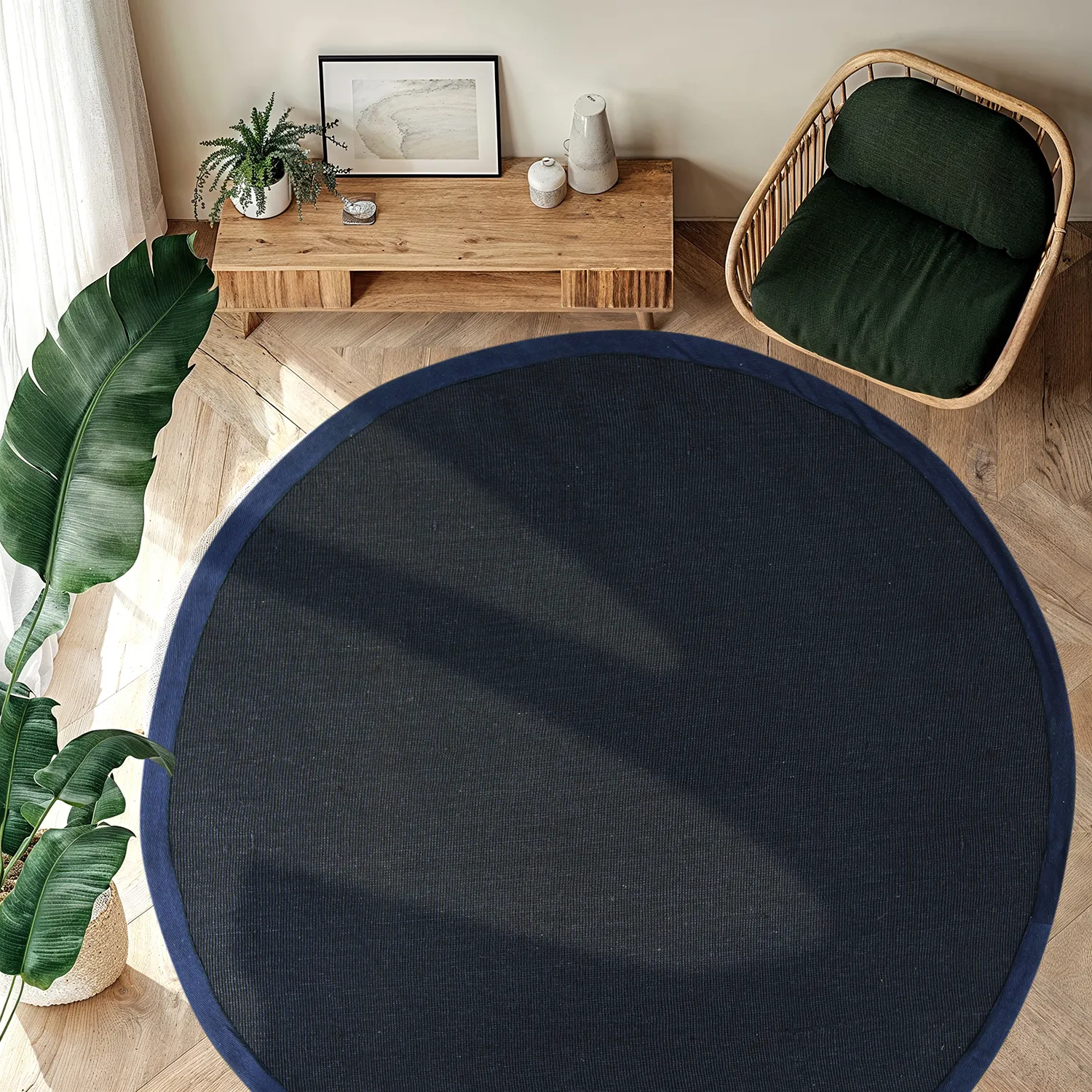 Round rug (sisal) - Agave (navy)