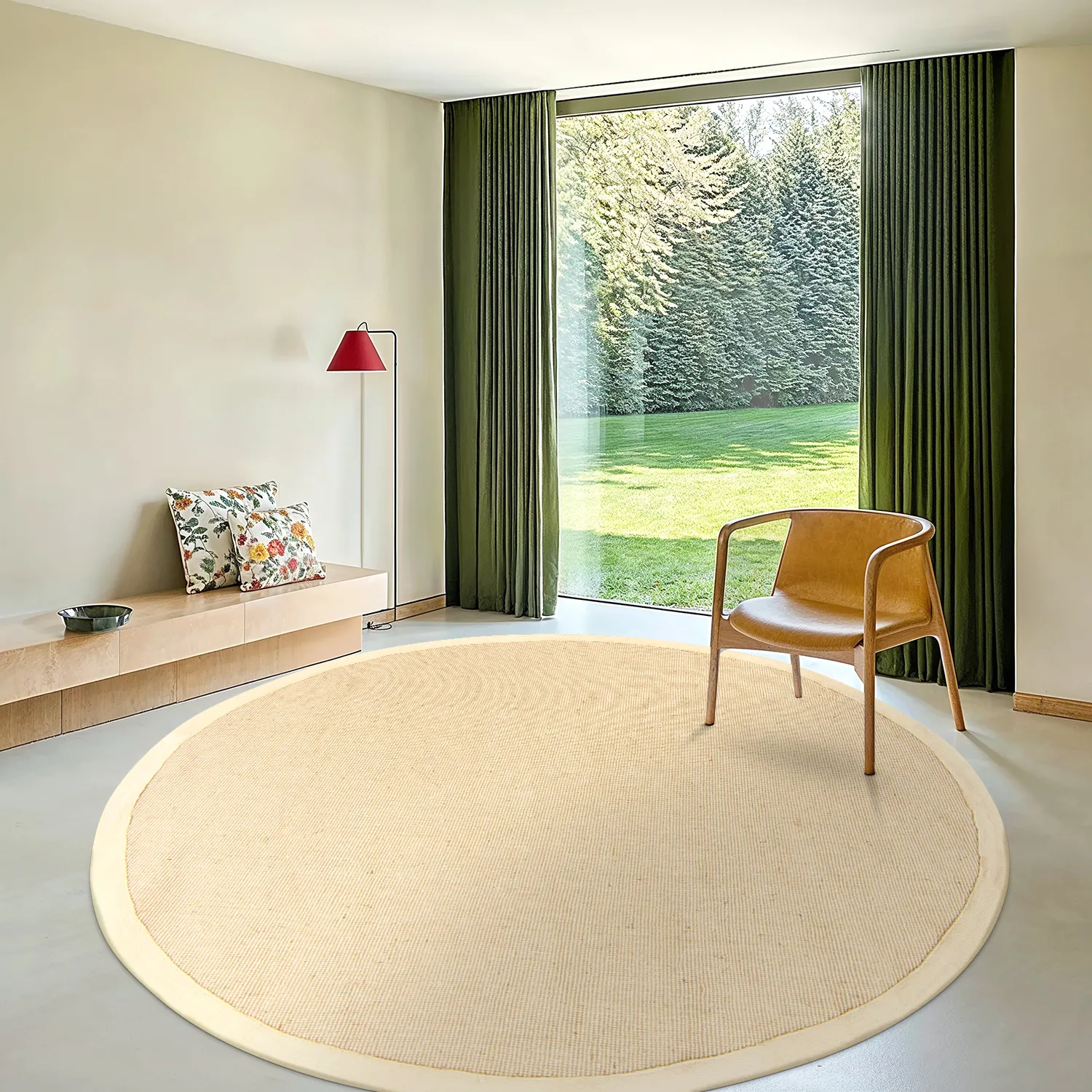 Round rug (sisal) - Agave (beige/beige)