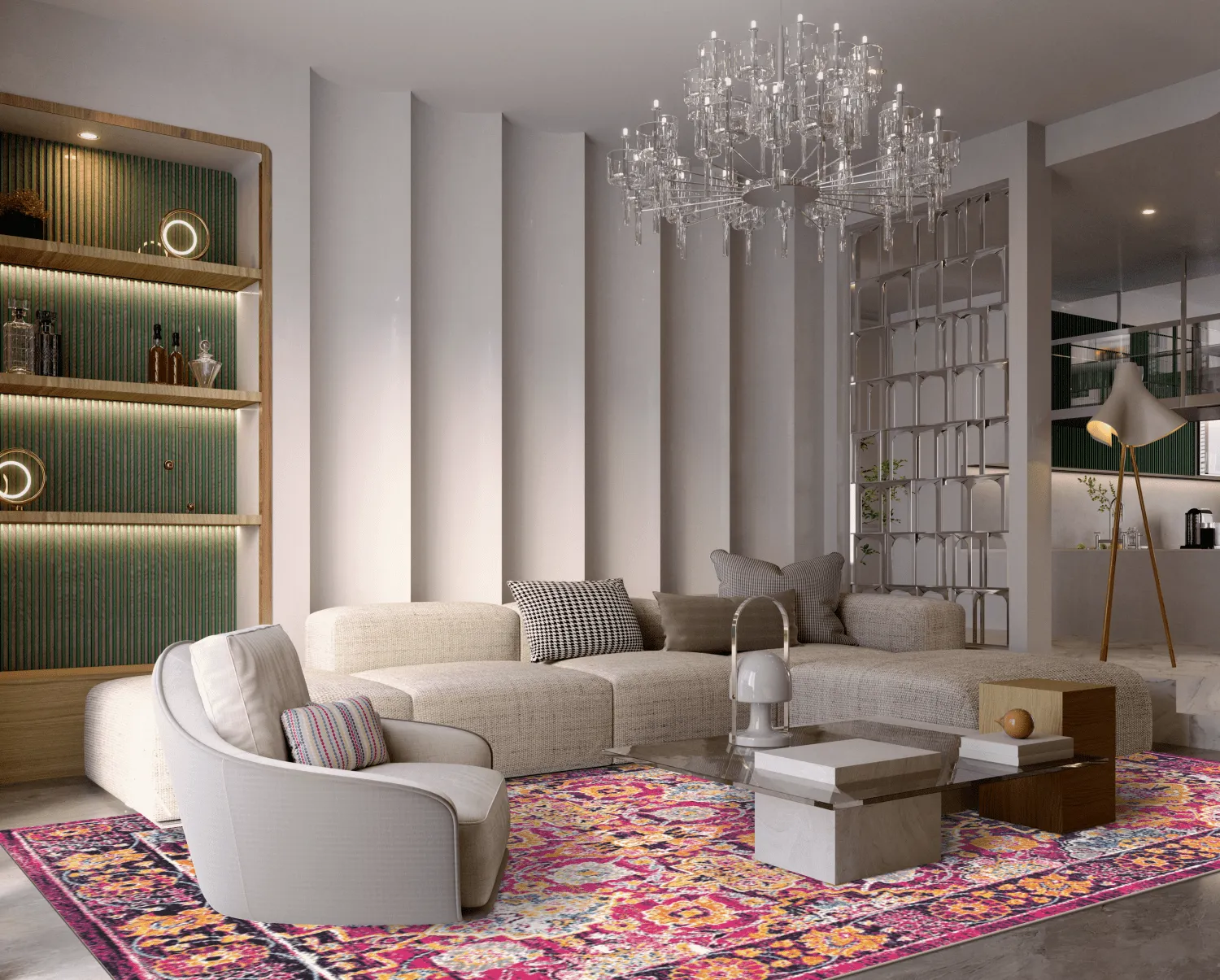 Wilton rug - Fernana (pink/multi)