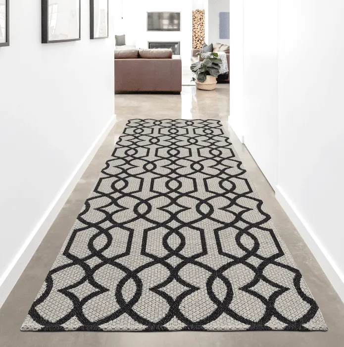 Cotton rug - Kebira (light grey/black)