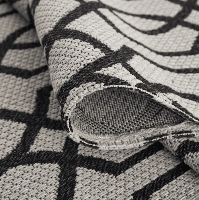 Cotton rug - Kebira (light grey/black)