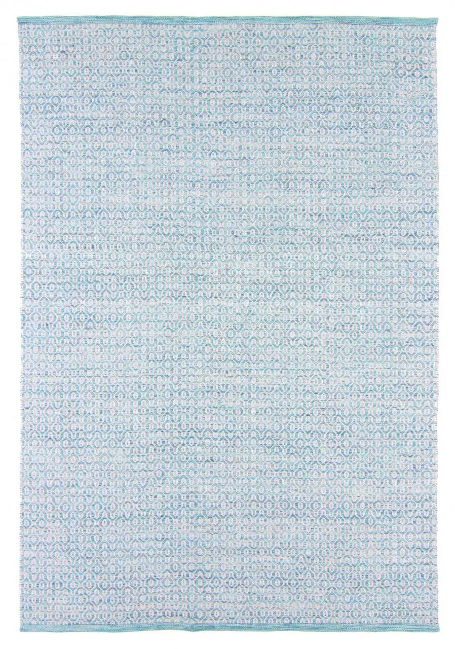 Wool rug - Snowshill (turquoise/white)