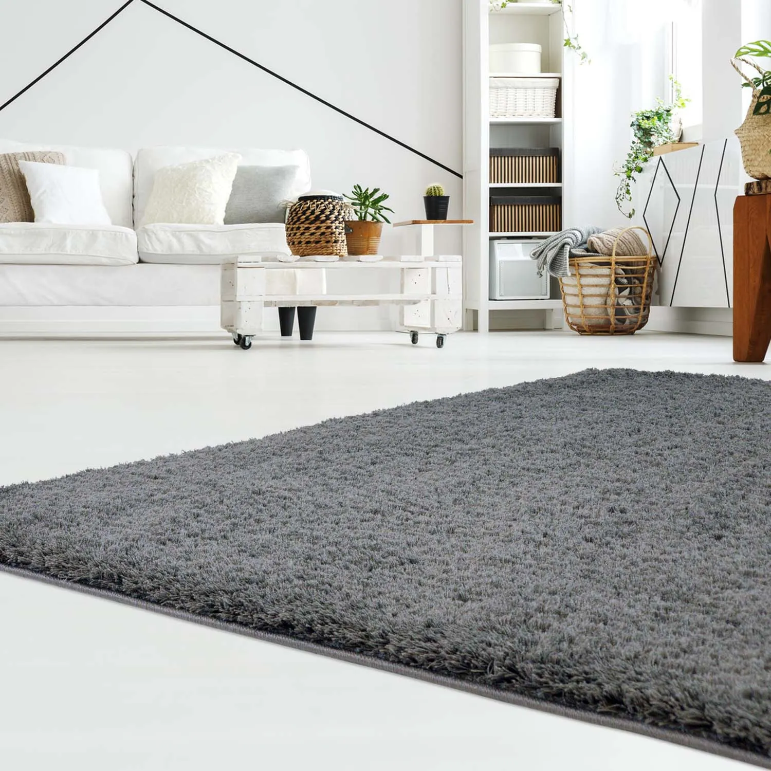 Shaggy rugs - Soft Shine (Dark grey)