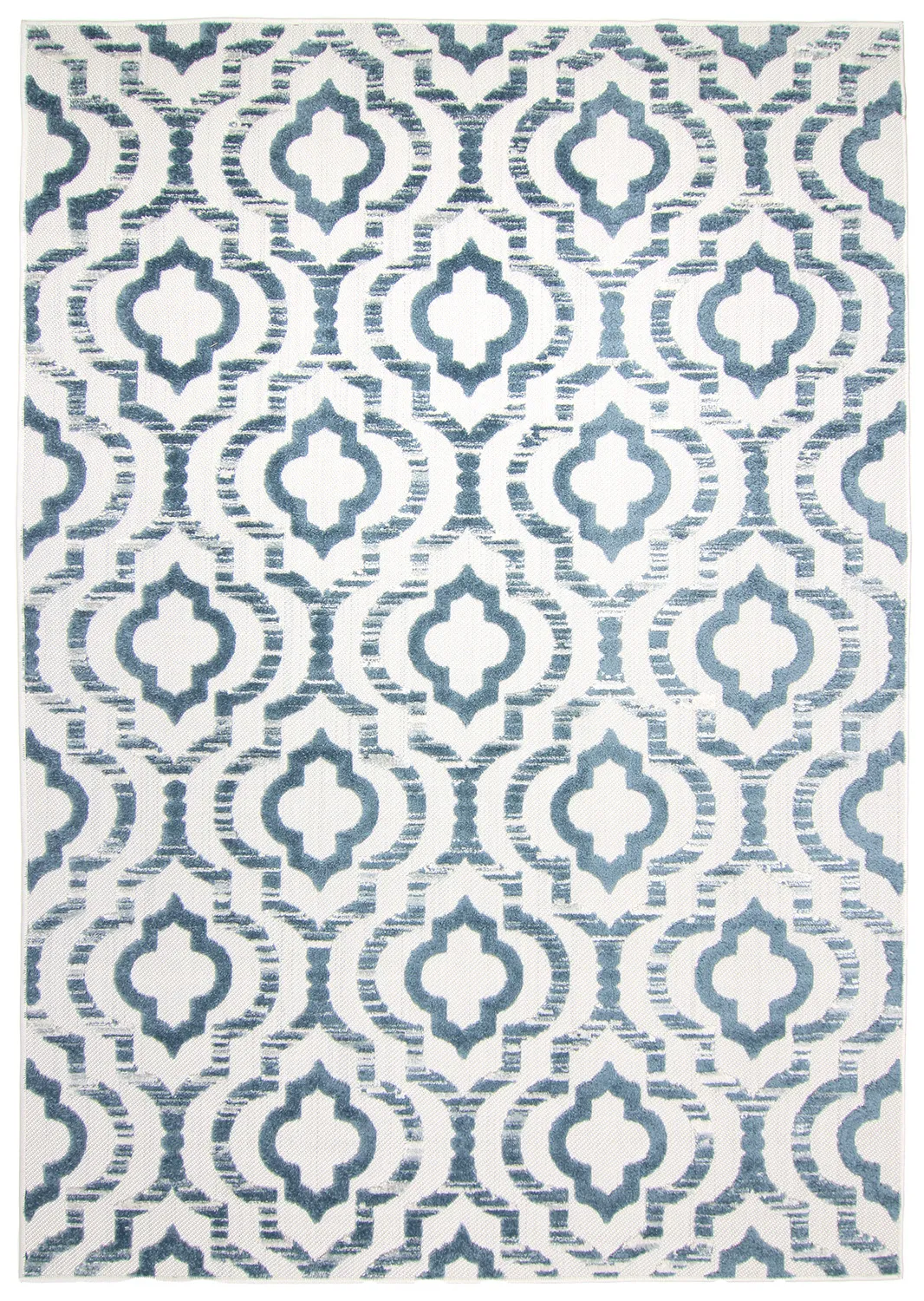 Shaggy Indoor-Outdoor - Trenton (white/blue)