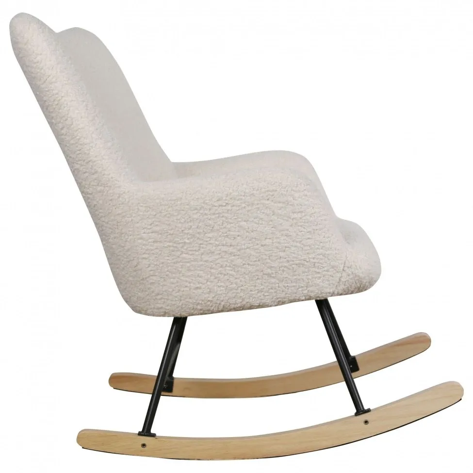 Rocking chair - Como (white/teddy)