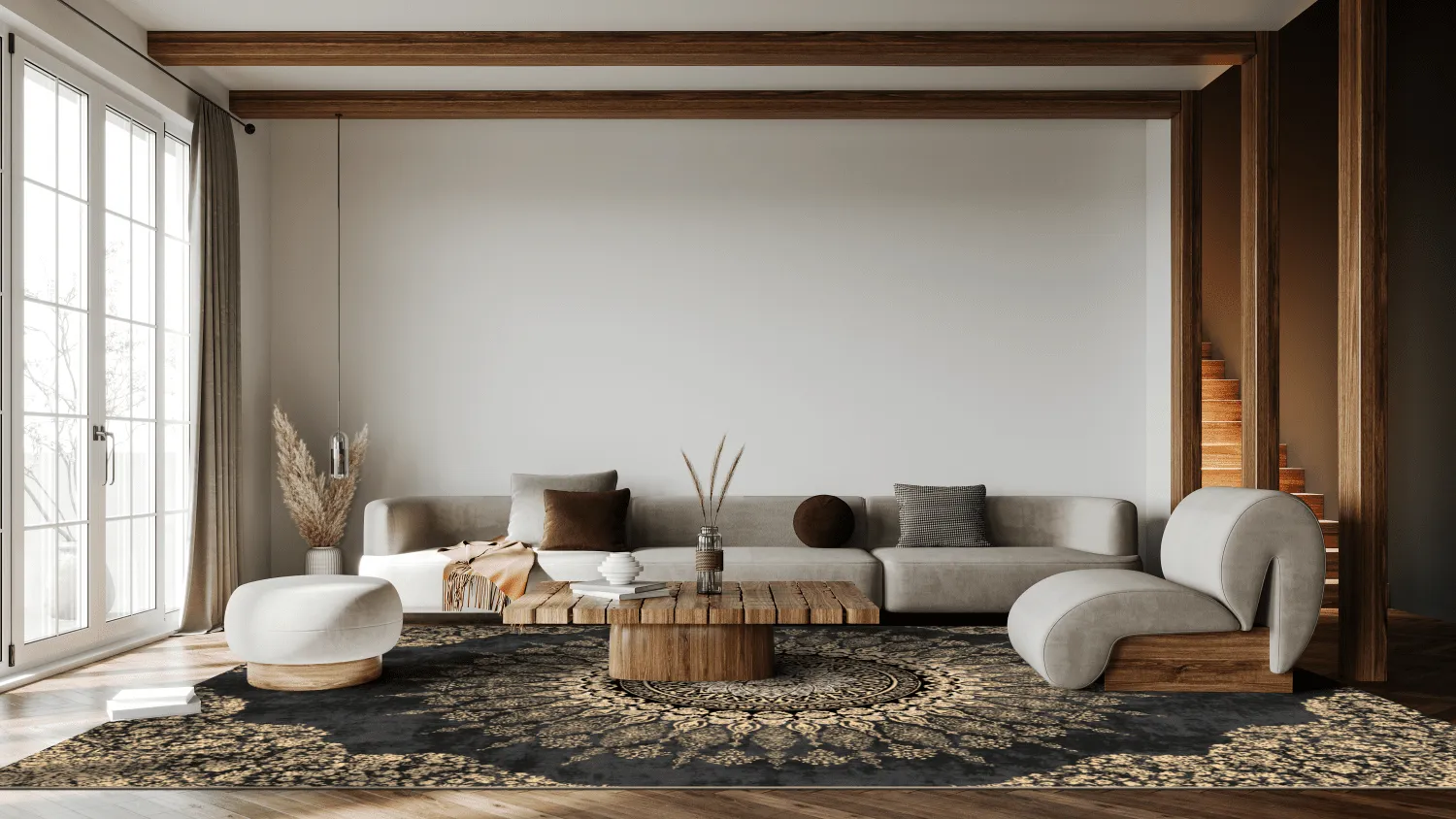 Wilton rug - Sandrigo (black/gold)