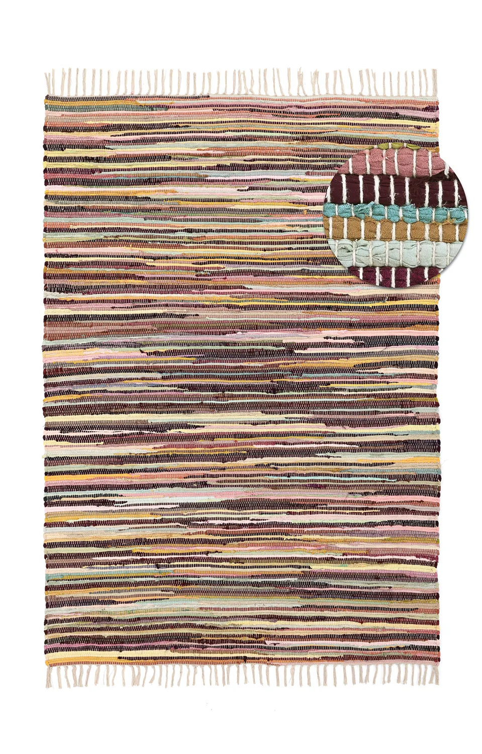 Rag rug - Happy (yellow/multi)