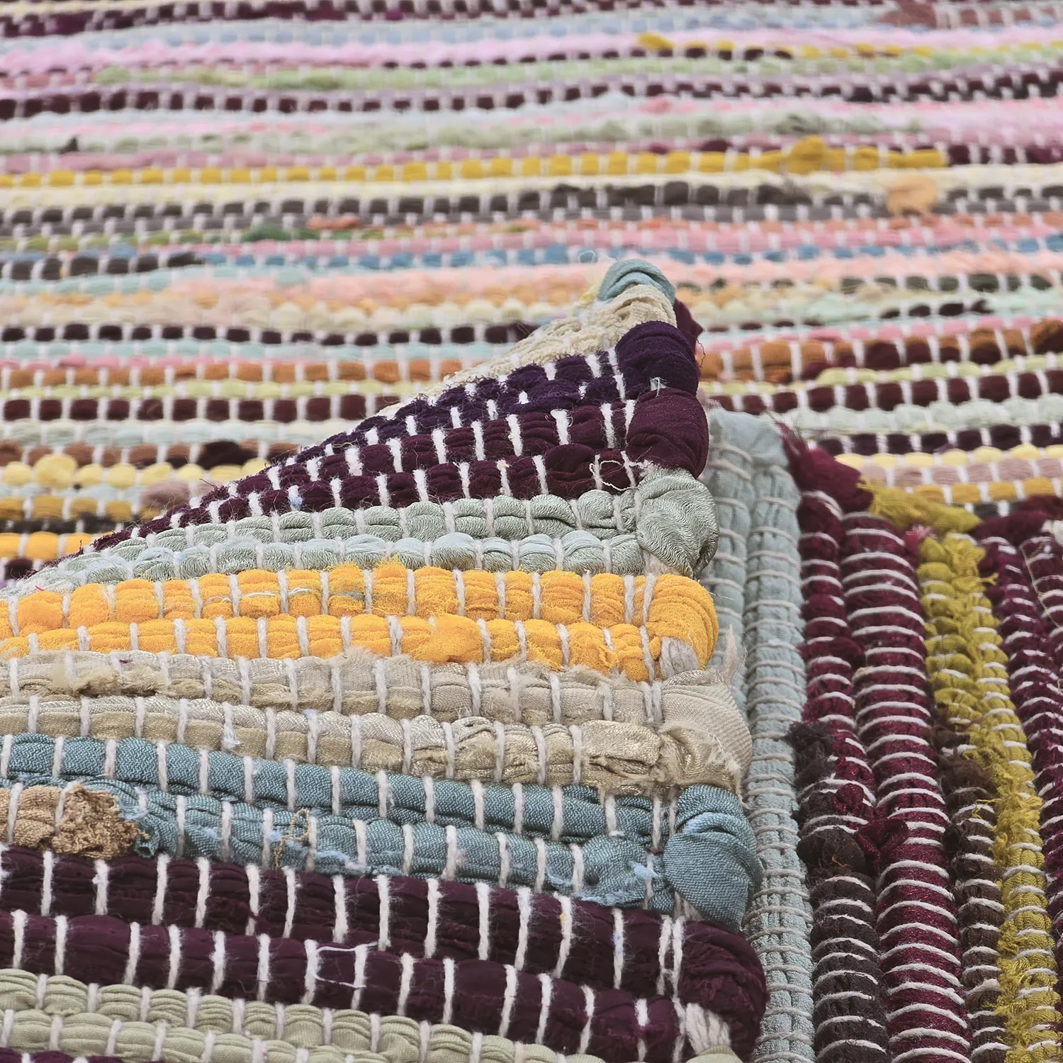 Rag rug - Happy (yellow/multi)