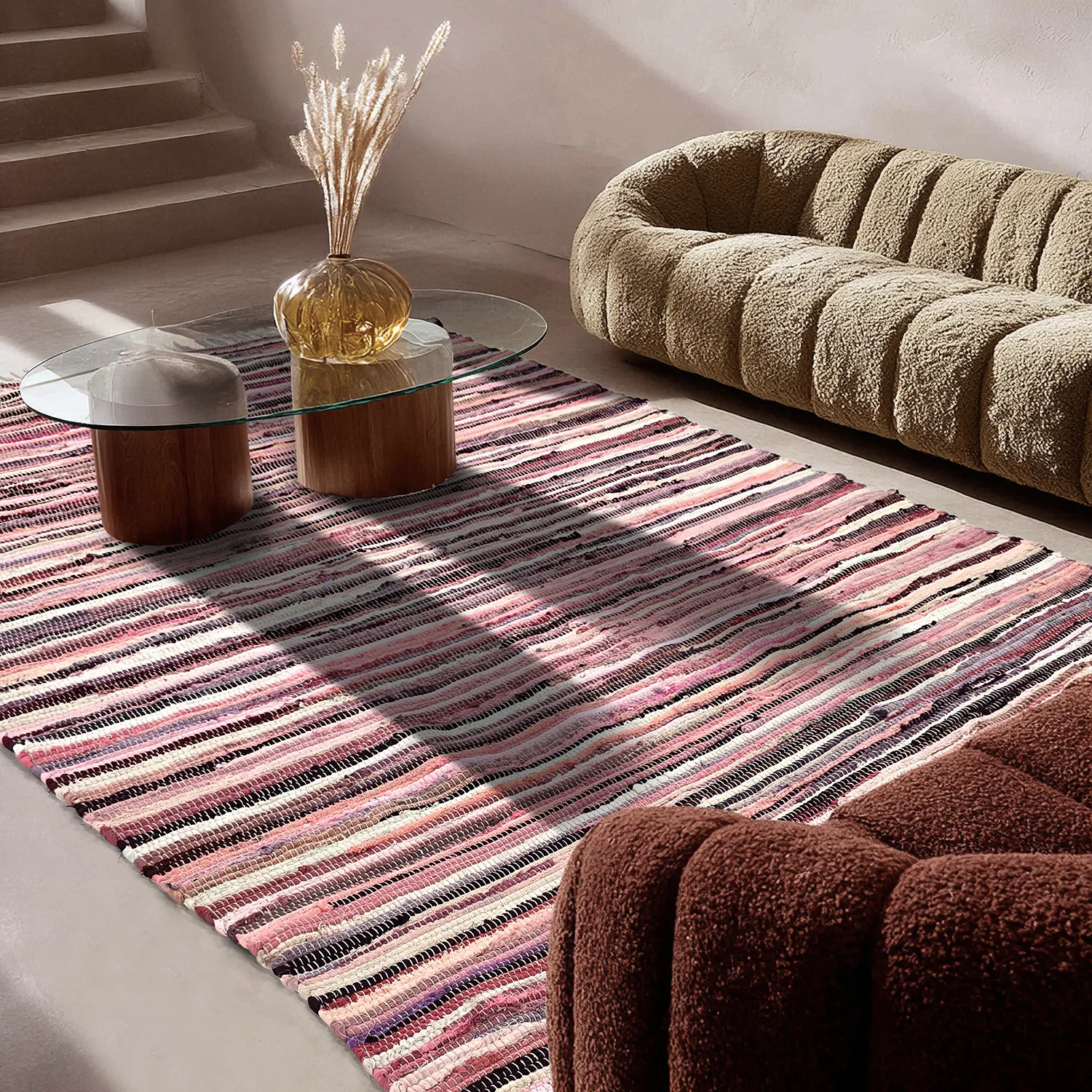 Rag rug - Home (pink/multi)