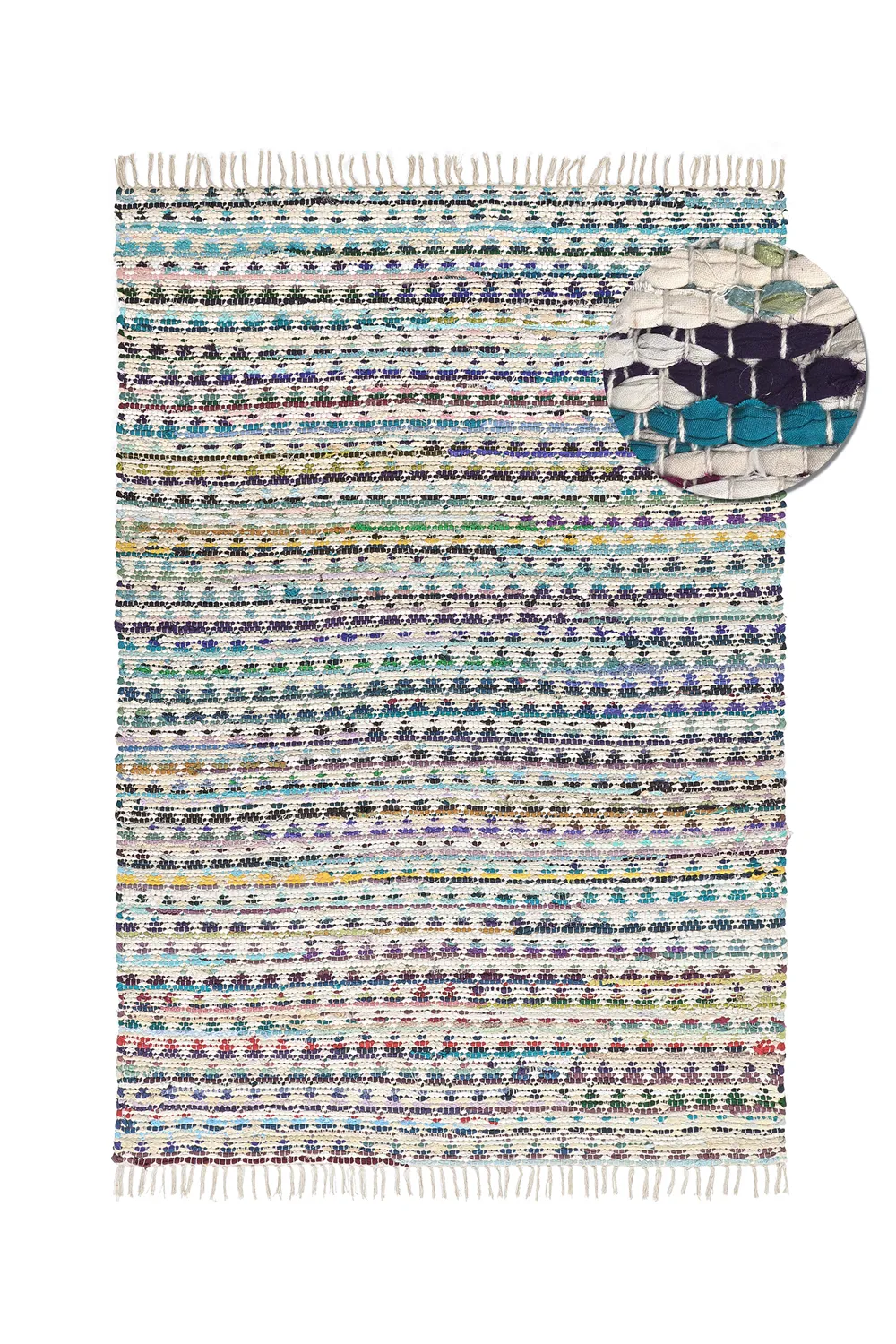 Rag rug - Lindby (blue/multi)