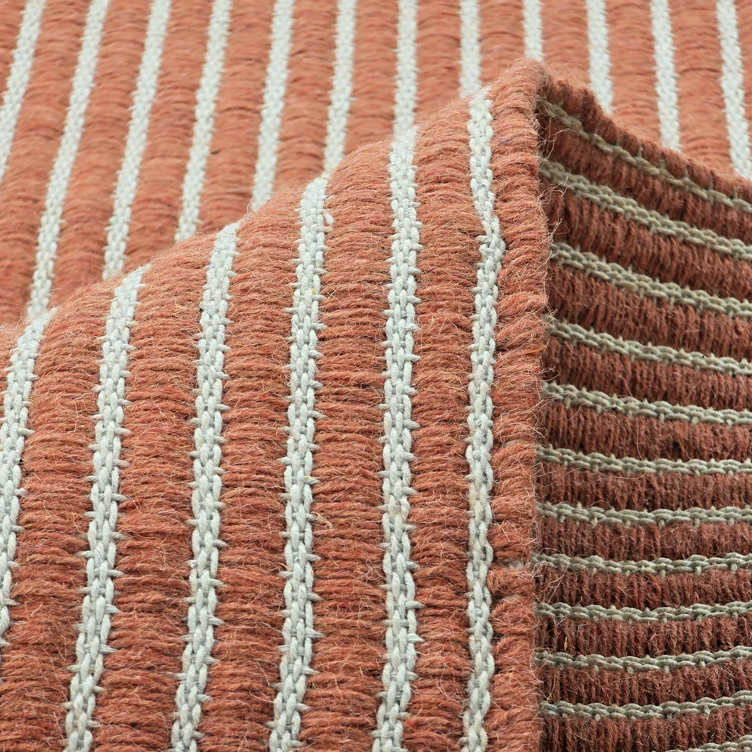 Wool rug - Arbil (terracotta/white)