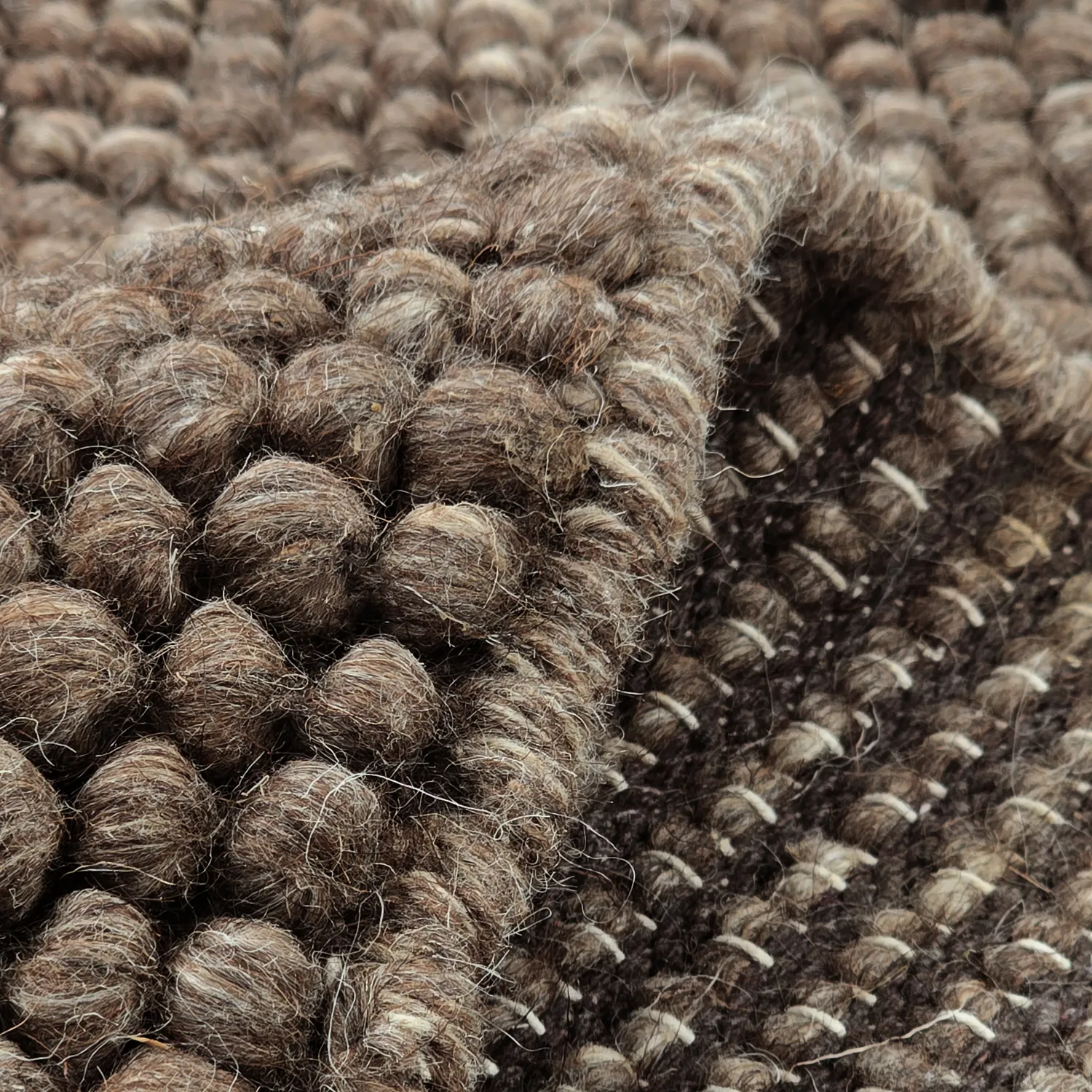 Round rug - Avafors Wool Bubble (brown/beige)