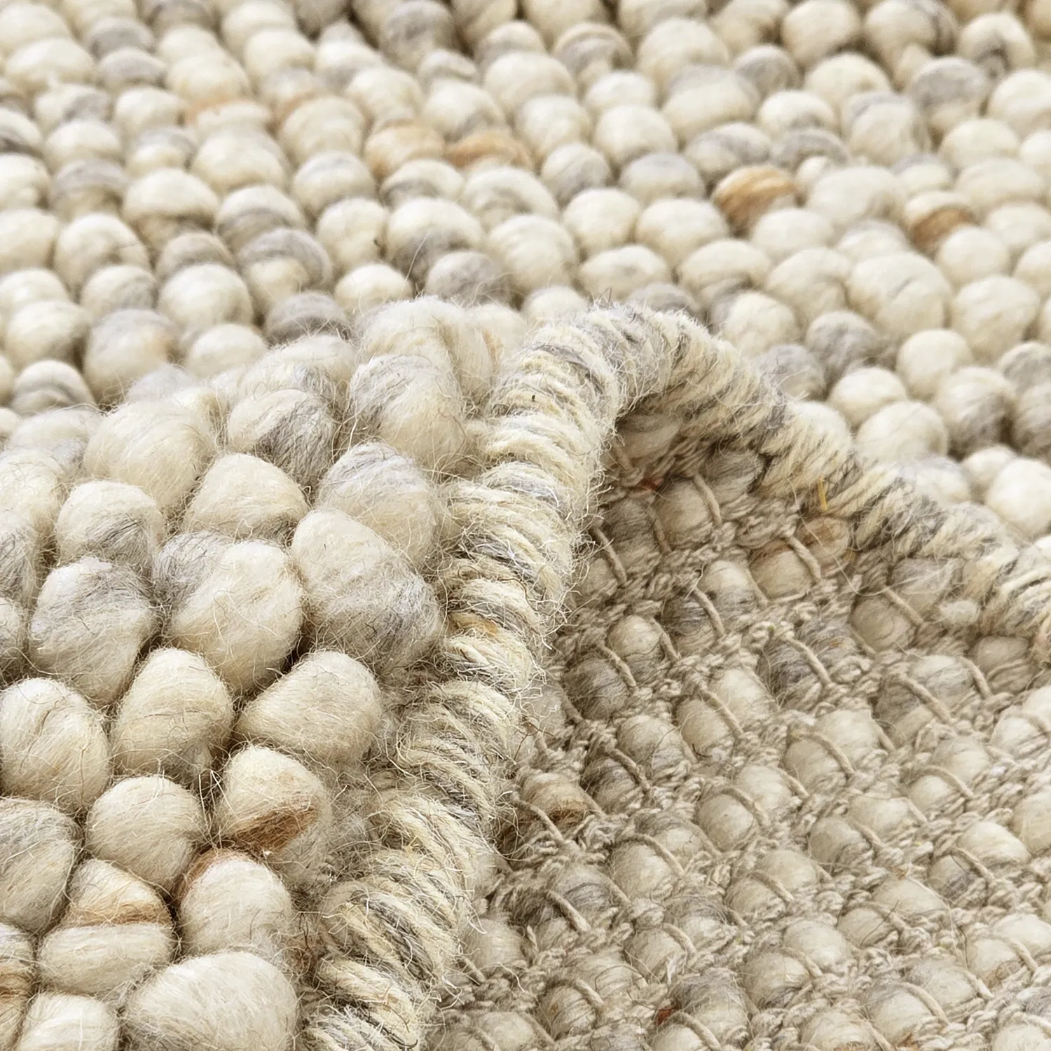 Round rug - Avafors Wool Bubble (grey/beige)