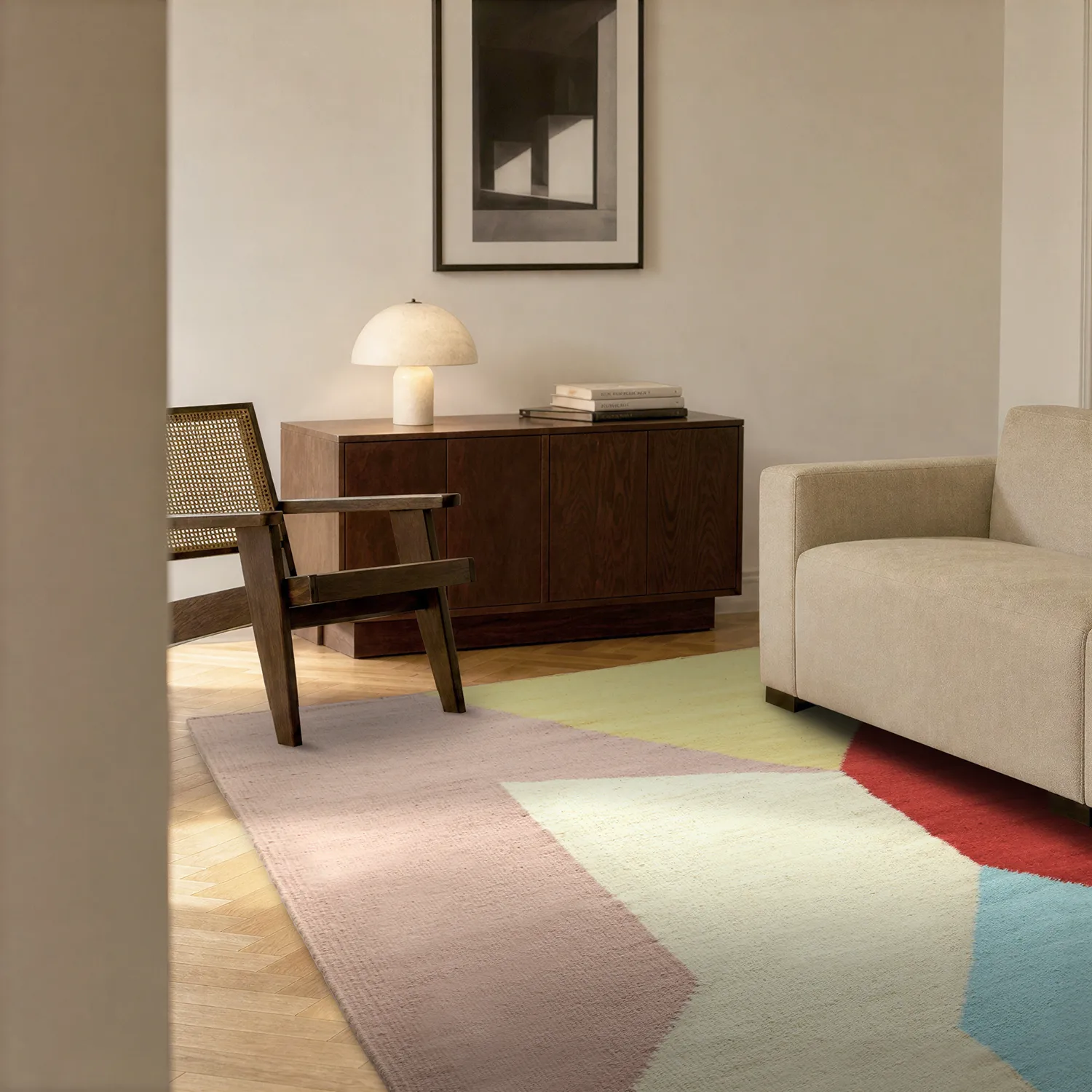 Wool rug - Aveiro (pink/multi)