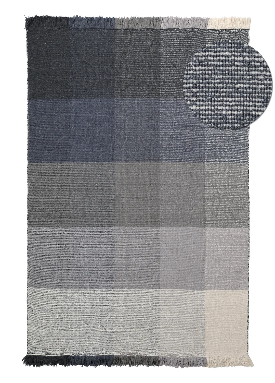 Wool rug - Chaves (blue/gray/white)