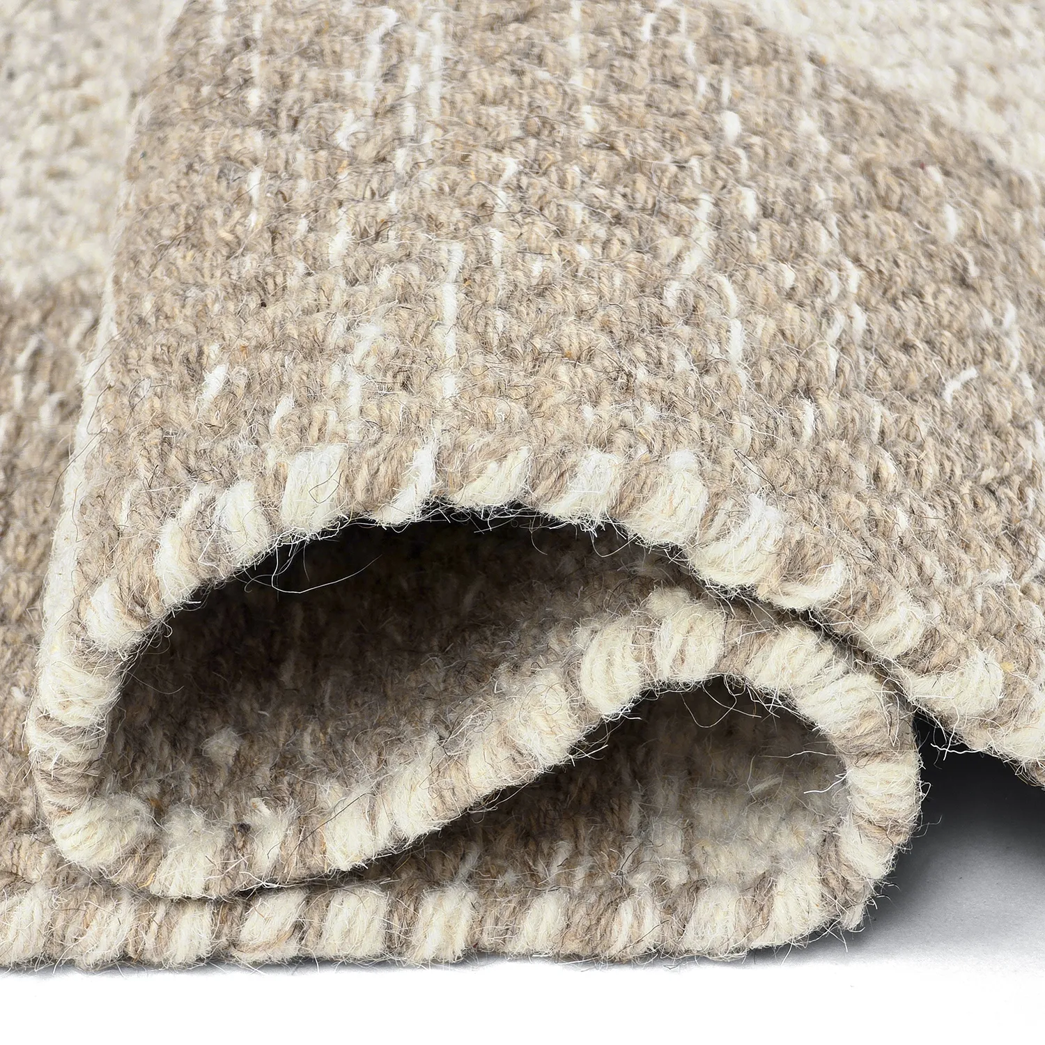 Wool rug - Dundee (beige/white)