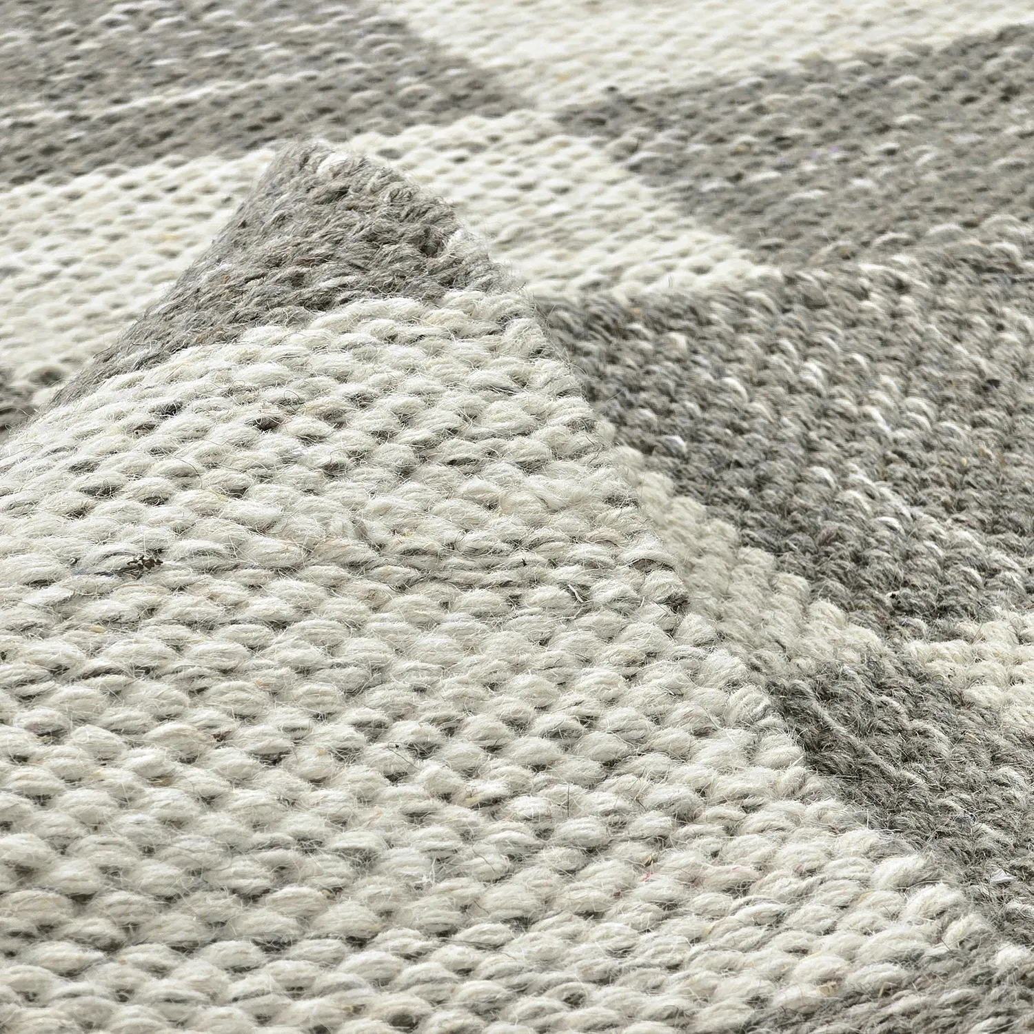 Wool rug - Dundee (grey/white)