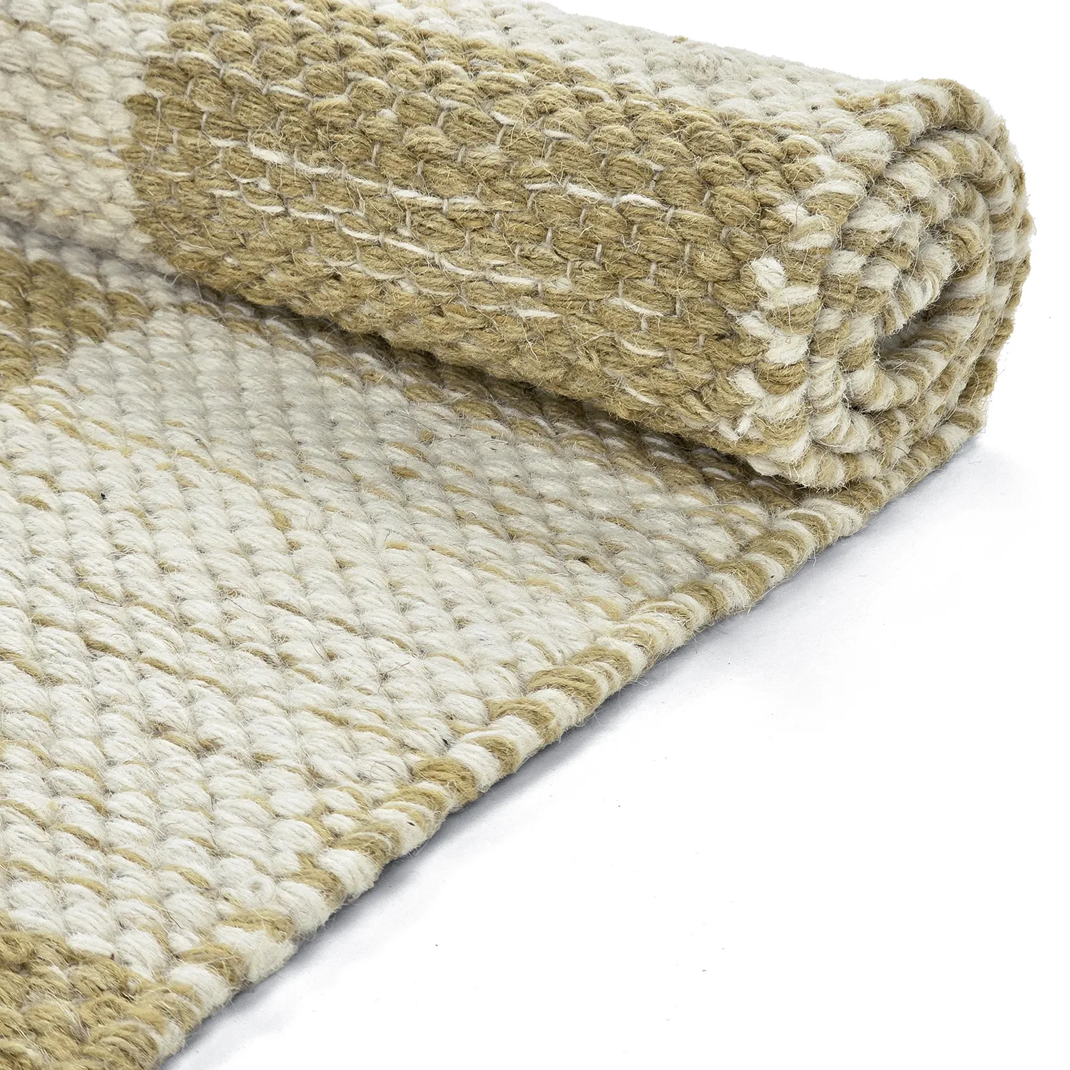 Wool rug - Dundee (yellow/white)