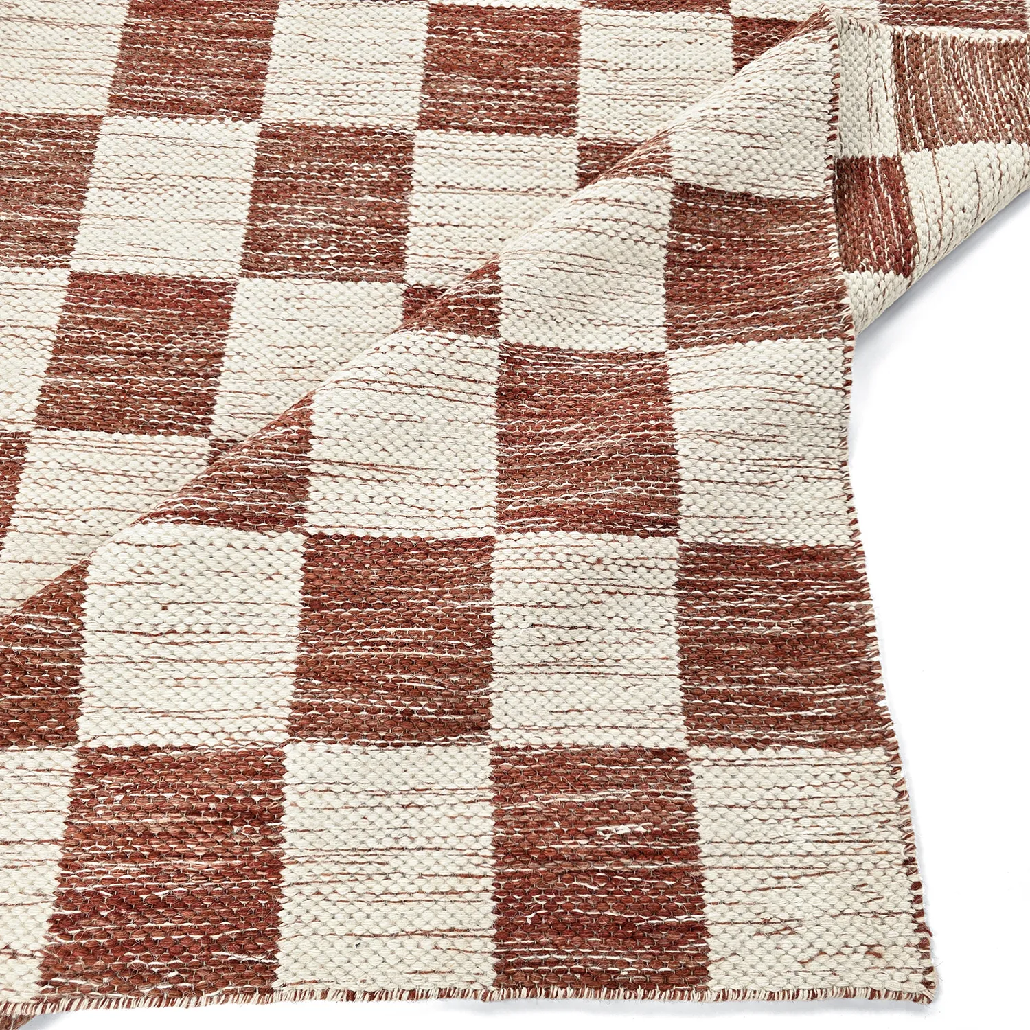Wool rug - Dundee (red/white)