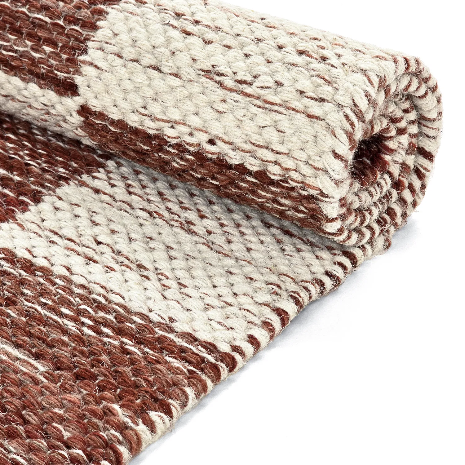 Wool rug - Dundee (red/white)