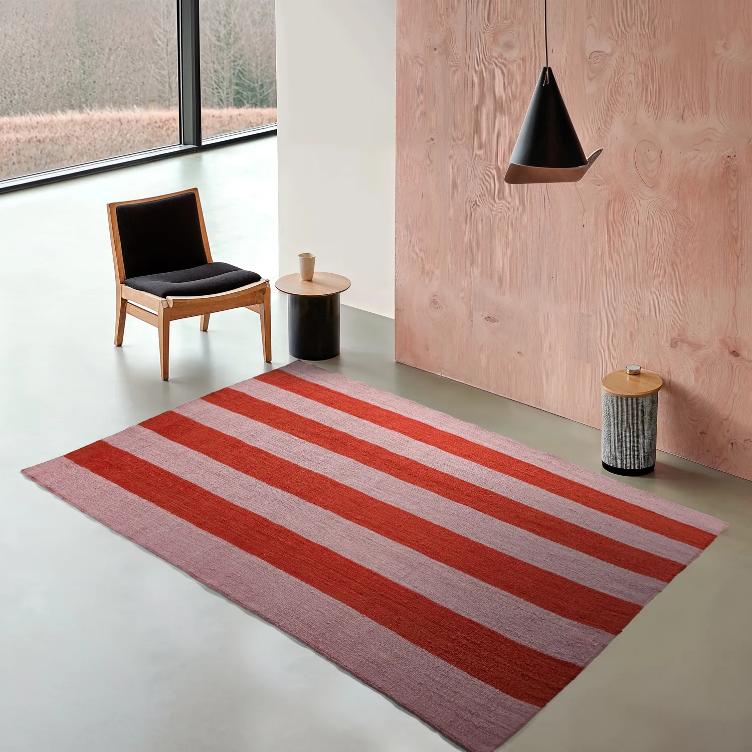 Wool rug - Garine (pink/red)