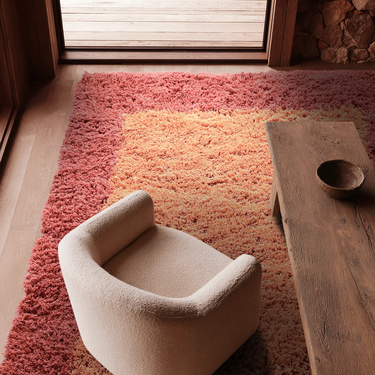 Wool rug - Khenifra Handknot Wool Premium (orange/red)