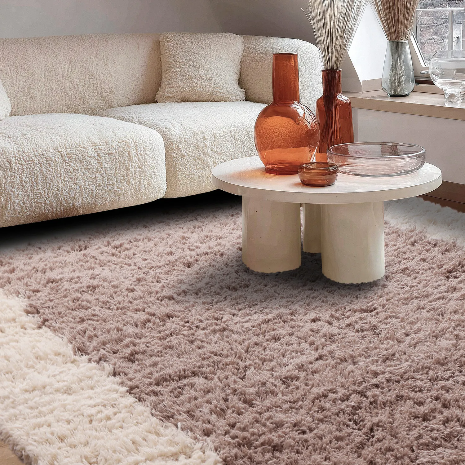 Wool rug - Khenifra Handknot Wool Premium (taupe/cream)