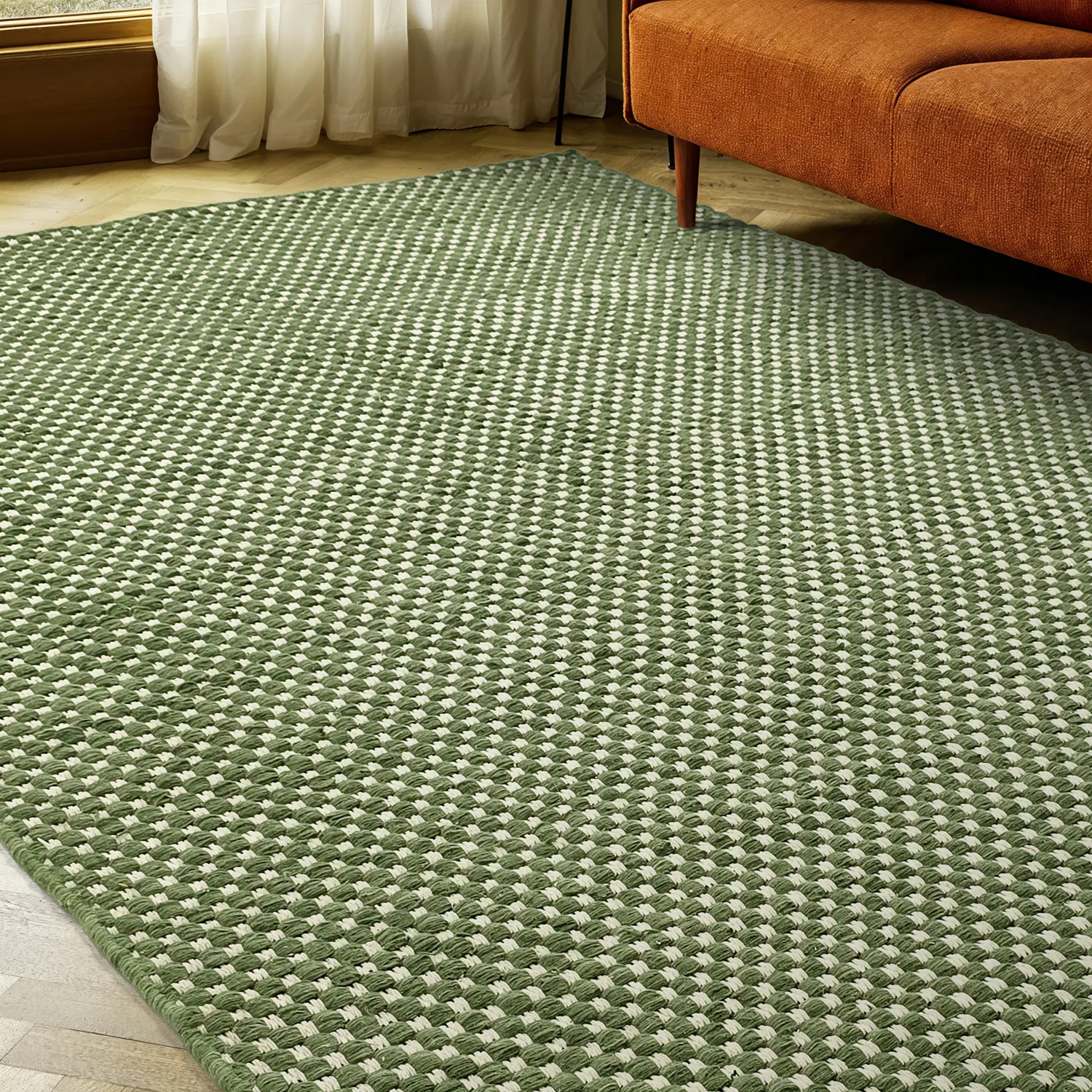 Wool rug - Ovelia (green/white)