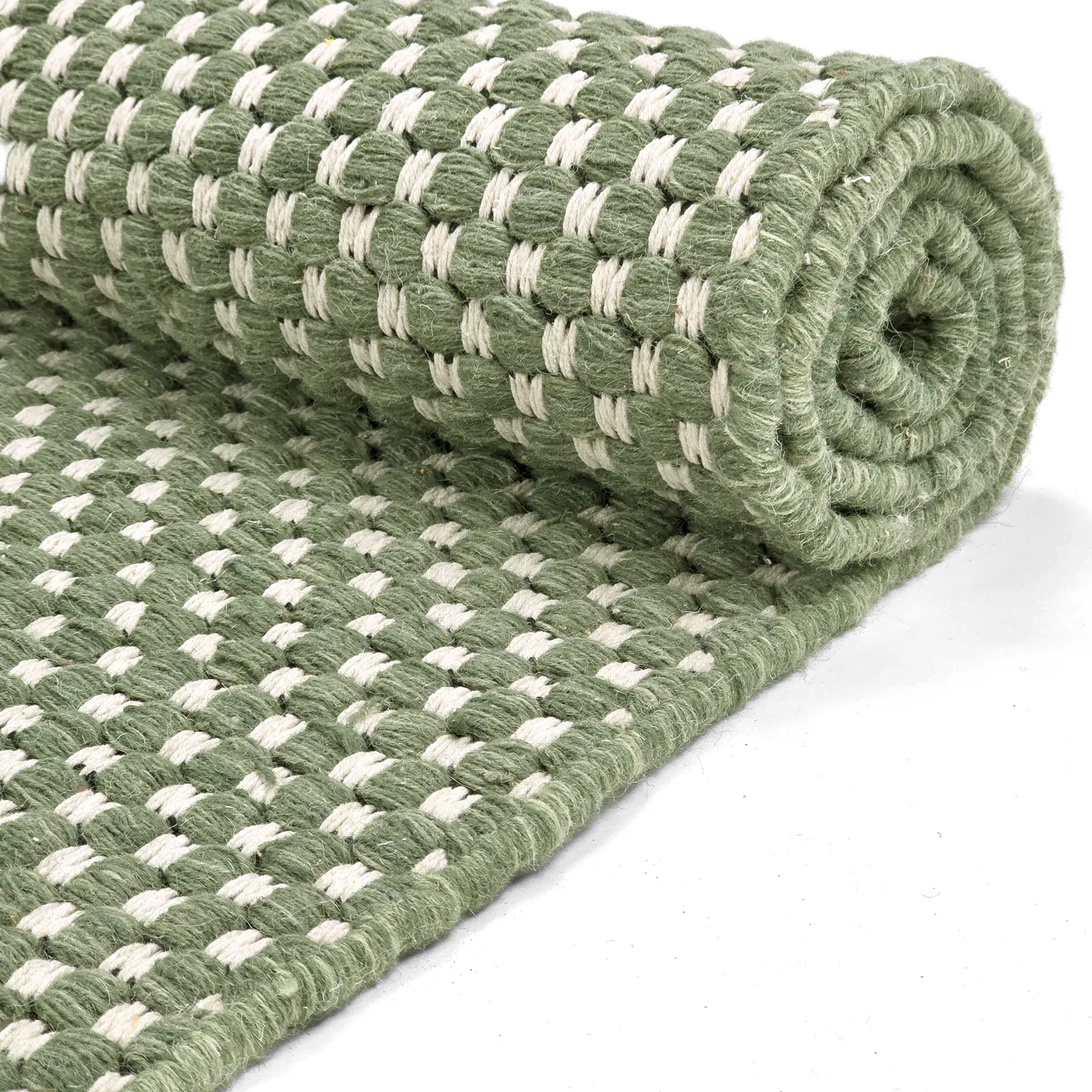 Wool rug - Ovelia (green/white)