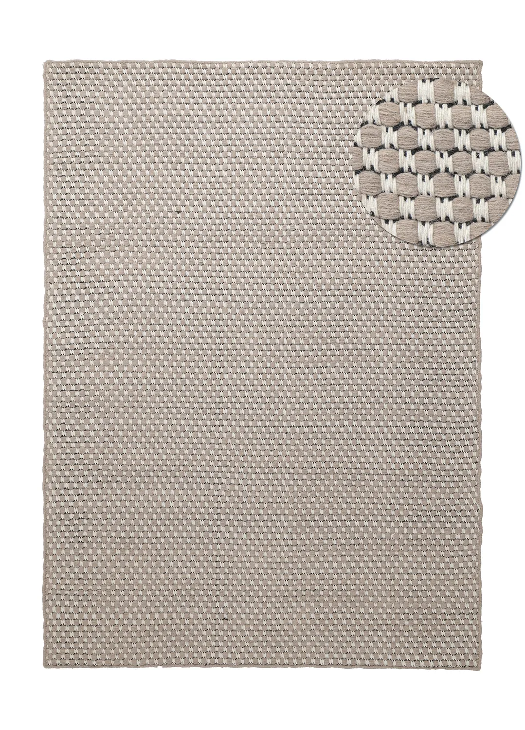 Wool rug - Ovelia (taupe/white)