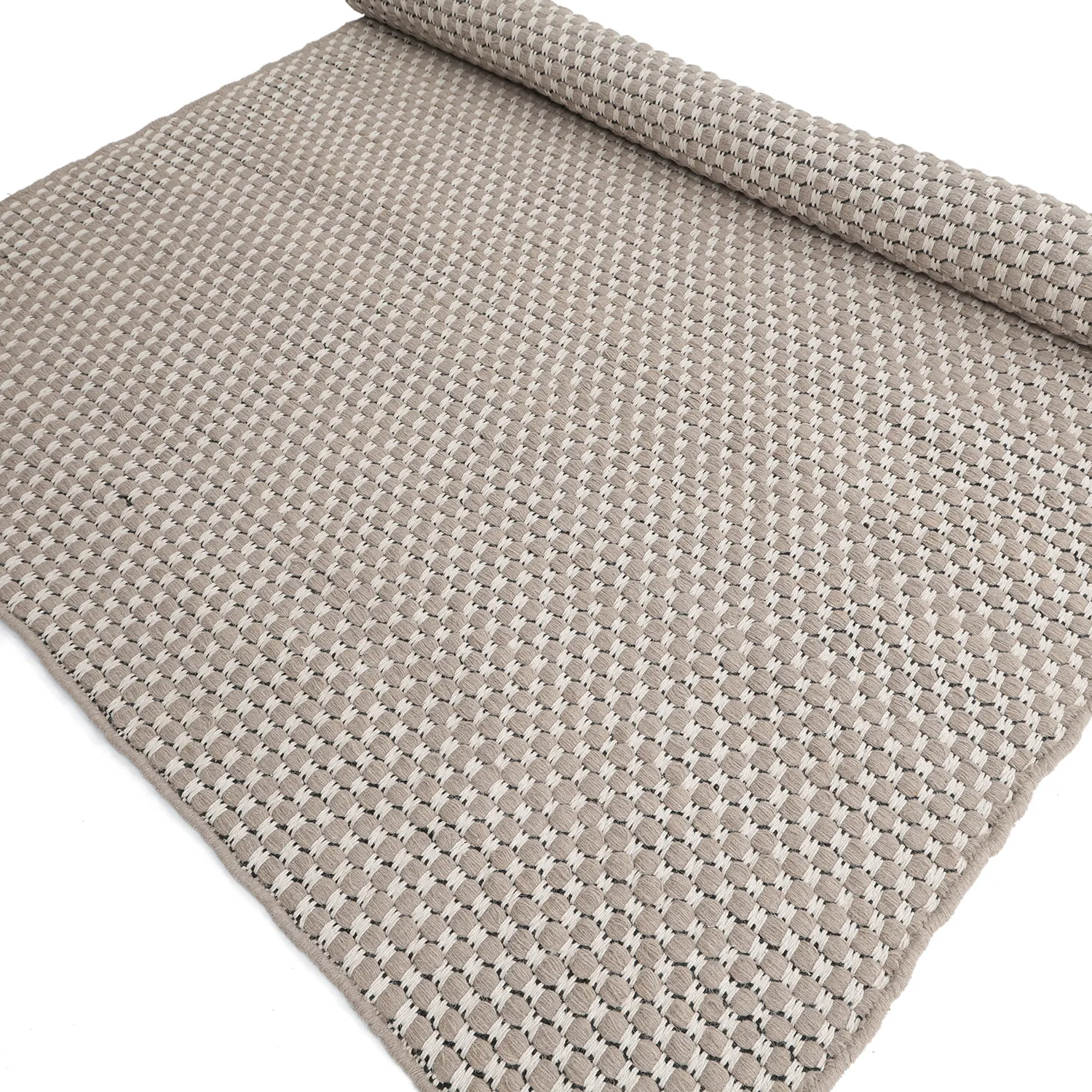 Wool rug - Ovelia (taupe/white)